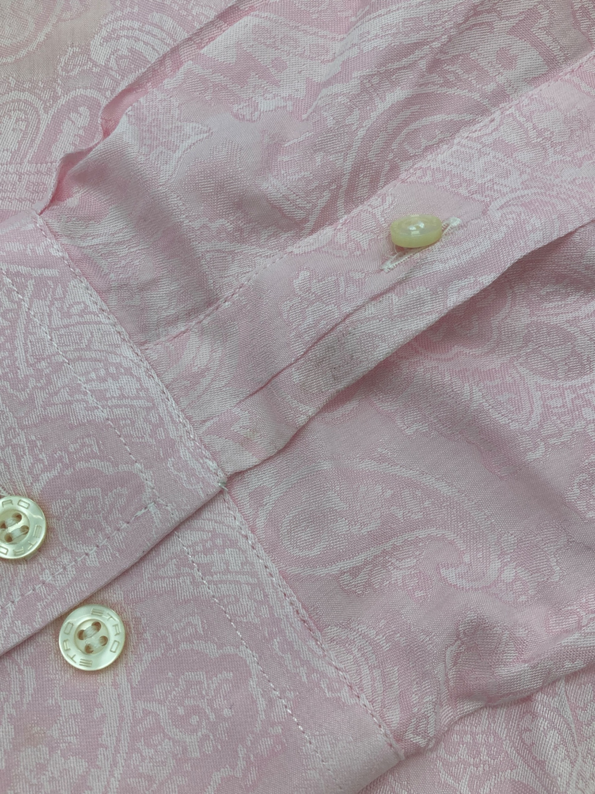 中古・古着通販】ETRO (エトロ) ペイズリー柄ドレスシャツ ピンク 