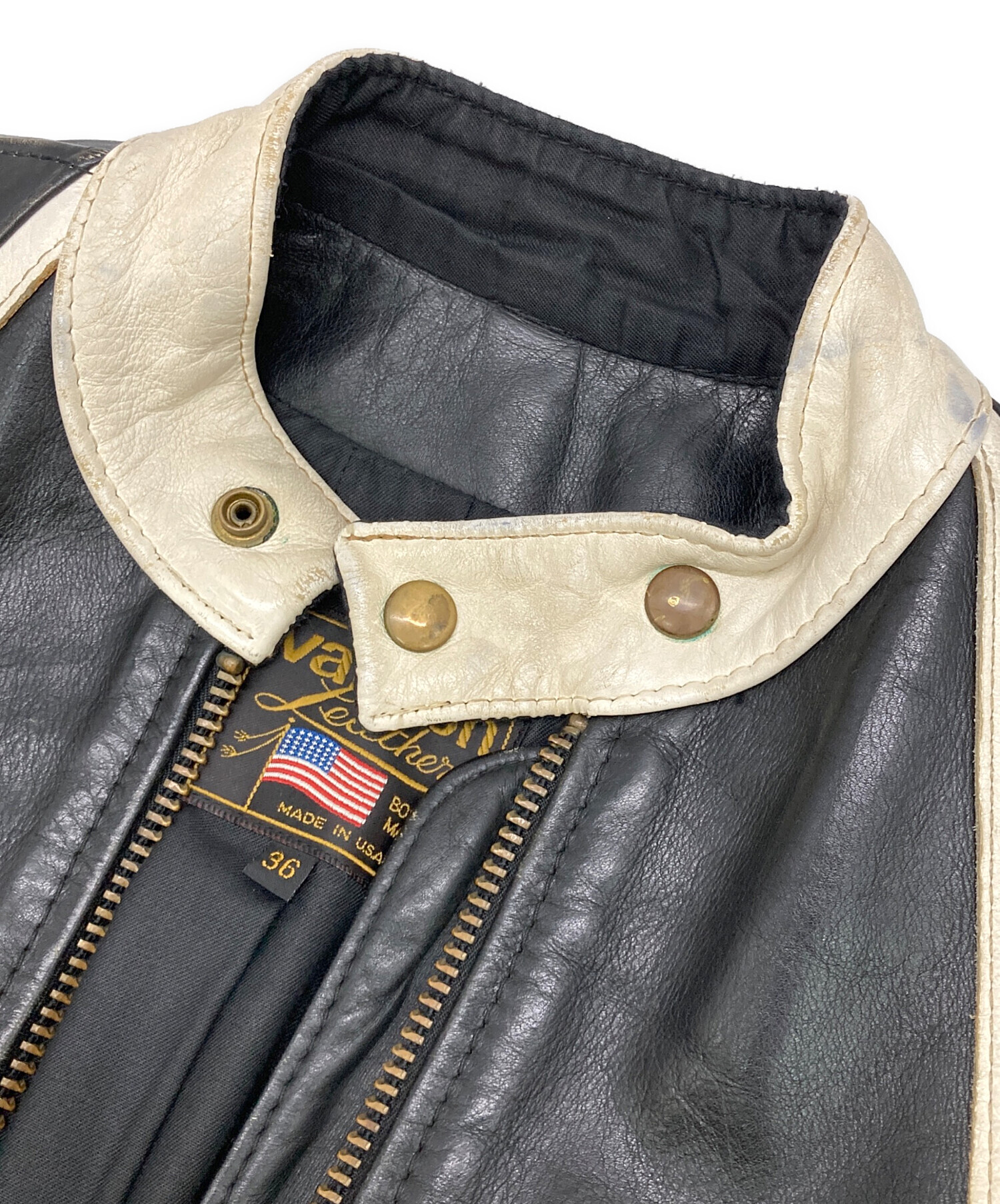 中古・古着通販】VANSON (バンソン) ライダースジャケット ブラック