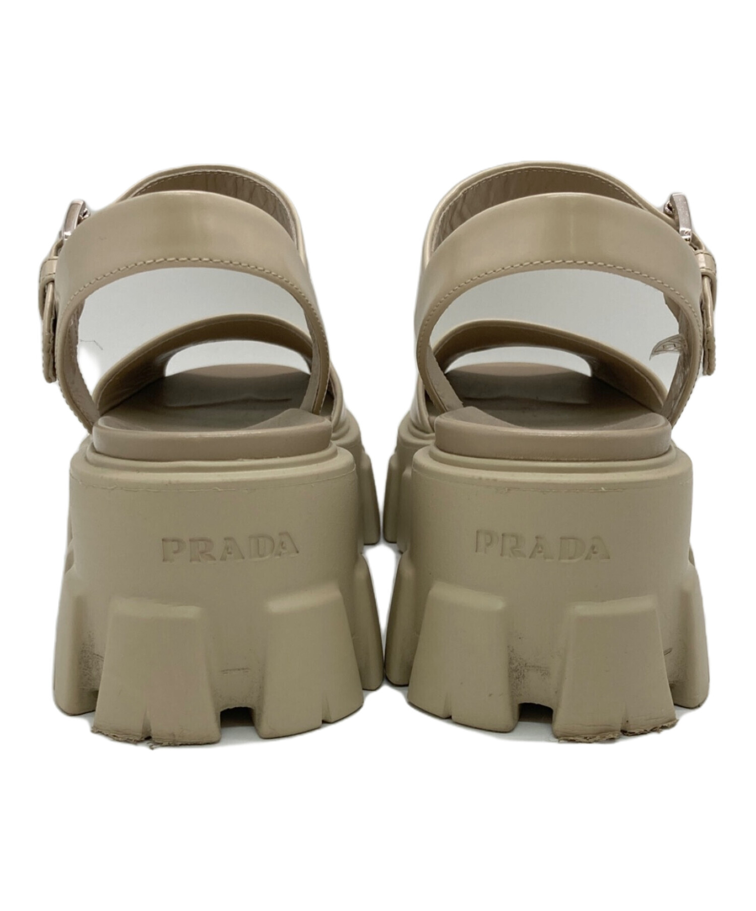 中古・古着通販】PRADA (プラダ) モノリスブラッシュドレザーサンダル