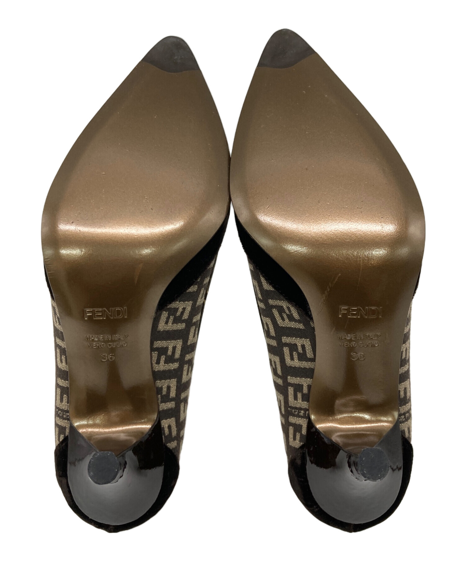 中古・古着通販】FENDI (フェンディ) ヒールパンプス ブラウン サイズ