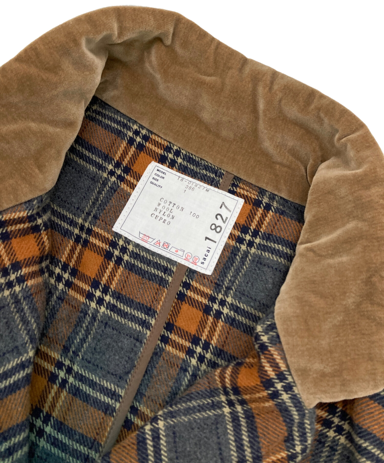 中古・古着通販】sacai (サカイ) グラデーションチェックシャツコート