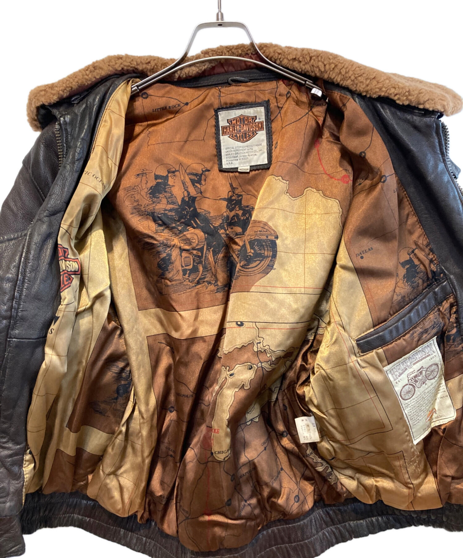 【雰囲気抜群】ハーレーダビッドソン フライトジャケット　 G-1 ブラウン 38 中古・古着通販】HARLEY-DAVIDSON (ハーレーダビッドソン) ［古着