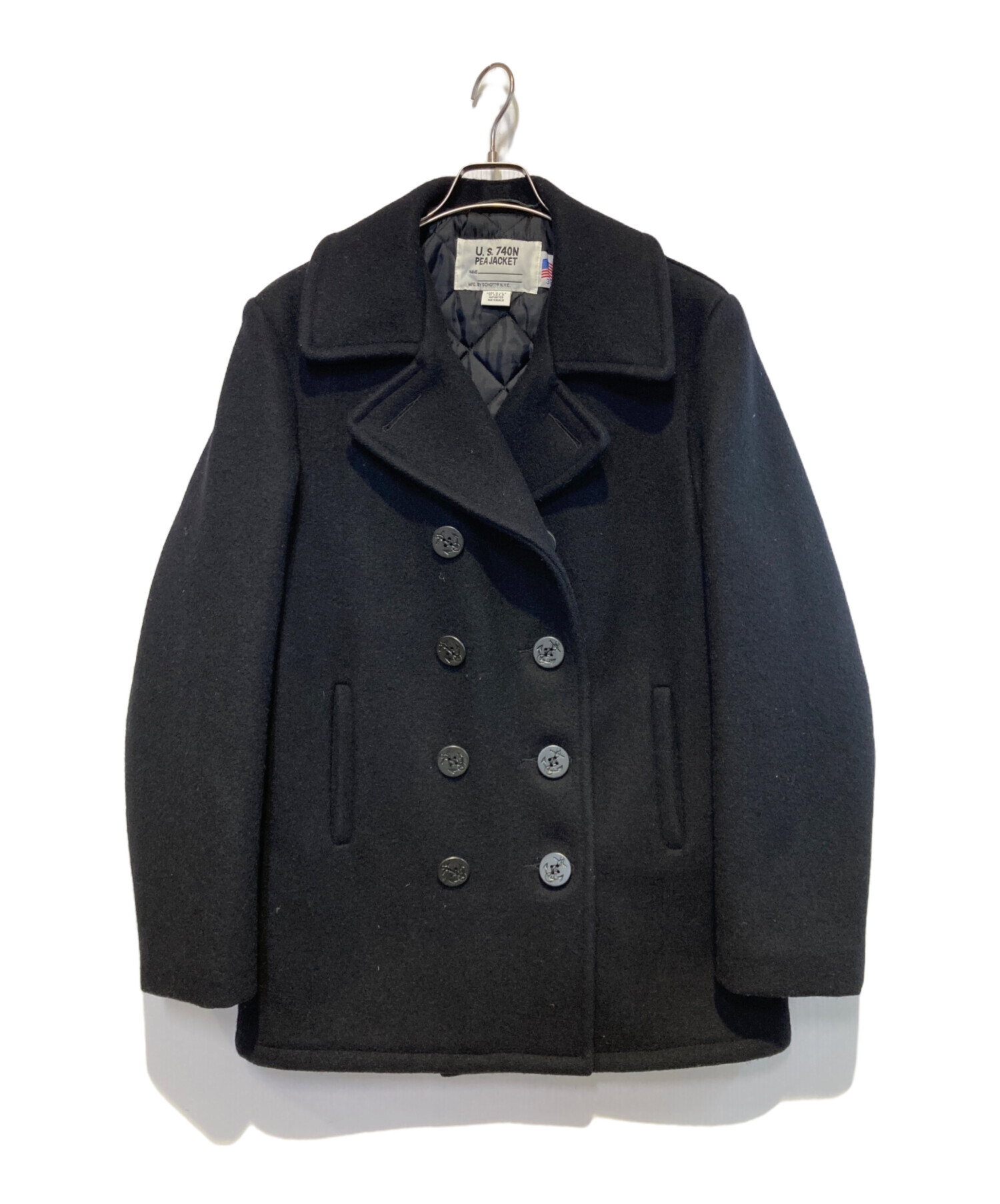 中古・古着通販】Schott (ショット) メルトンPコート ブラック サイズ