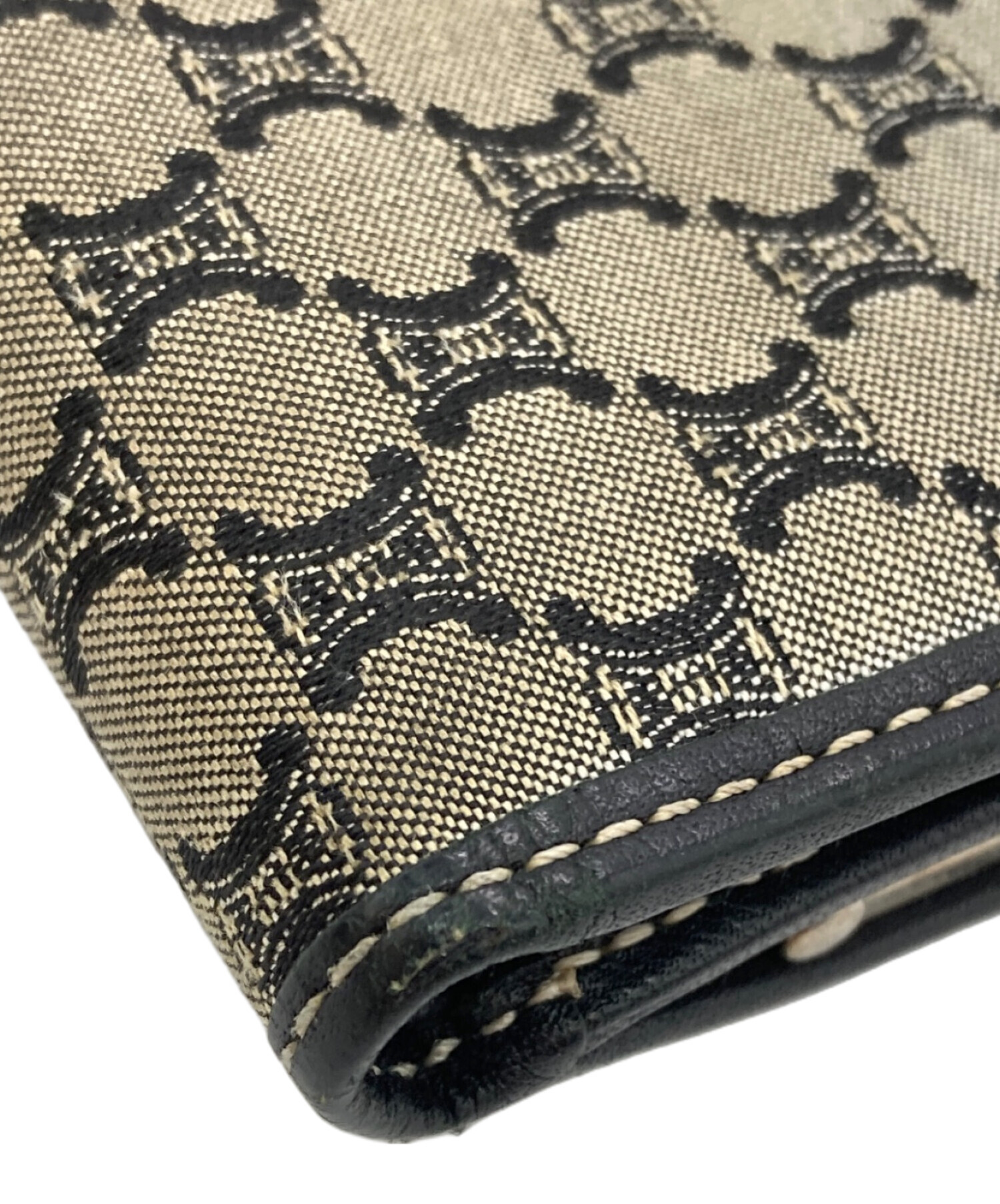 中古・古着通販】CELINE (セリーヌ) マカダム柄二つ折り財布 グレー