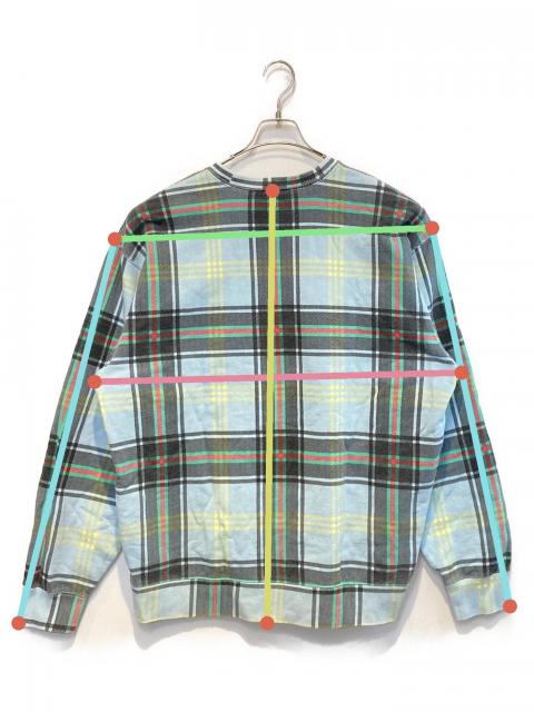 中古・古着通販】SUPREME (シュプリーム) Plaid Crewneck ブルー