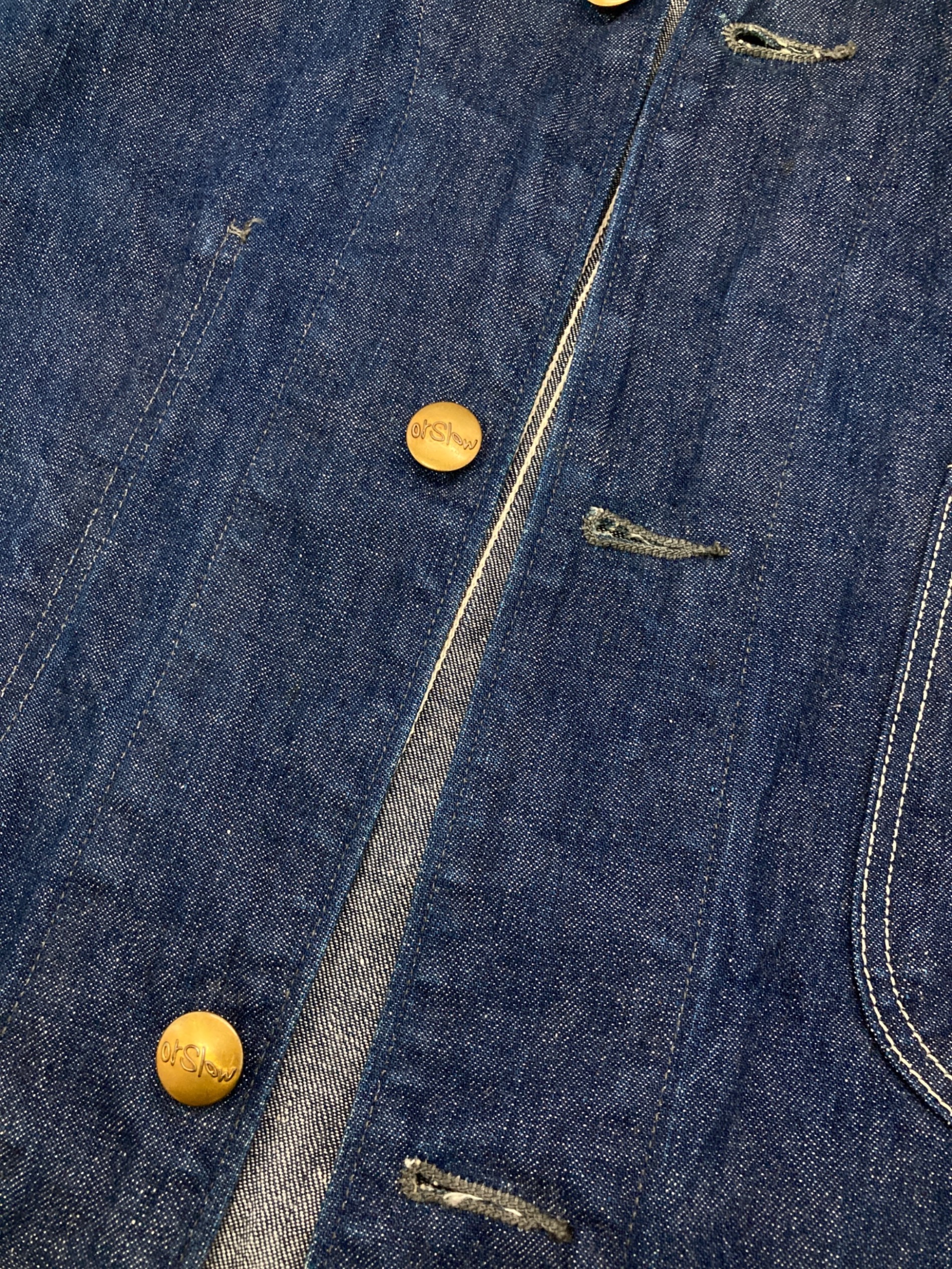 中古・古着通販】orSlow (オアスロウ) ノーカラーデニムカバーオール