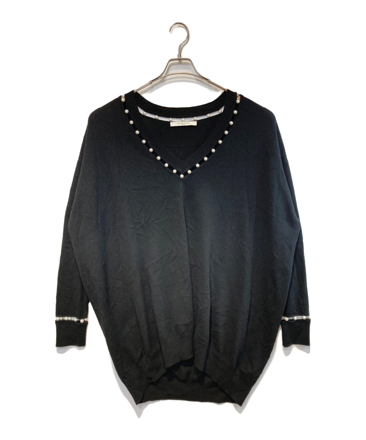 中古・古着通販】GIVENCHY (ジバンシィ) パールデザインシルク混ニット 