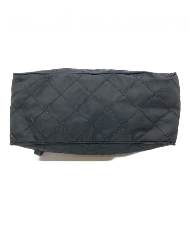 PRADA ブラック キルティングポーチ 中古・古着通販】PRADA (プラダ) トライアングルロゴキルティング
