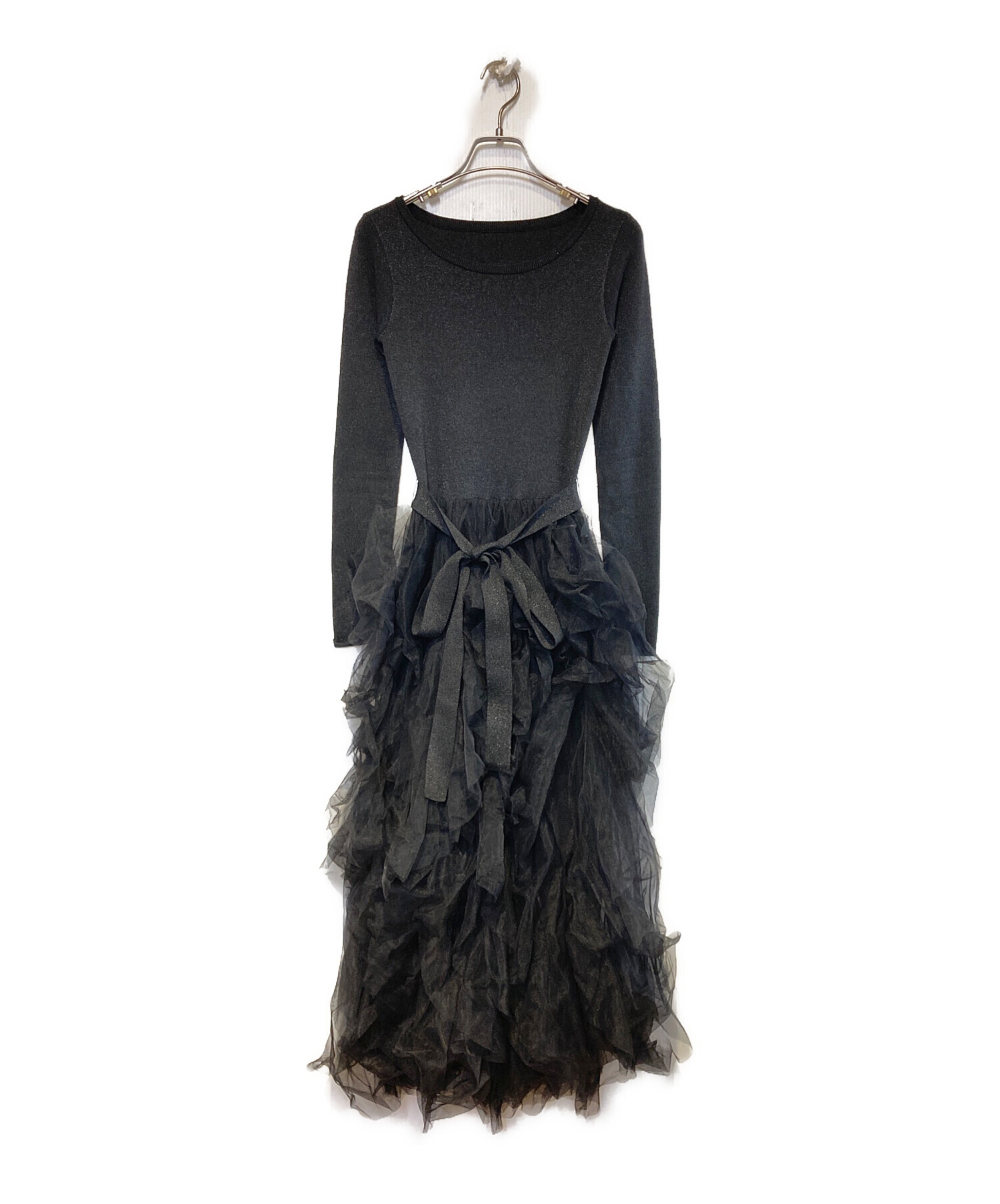 Riu Tulle raffle docking knit dress 【公式通販】