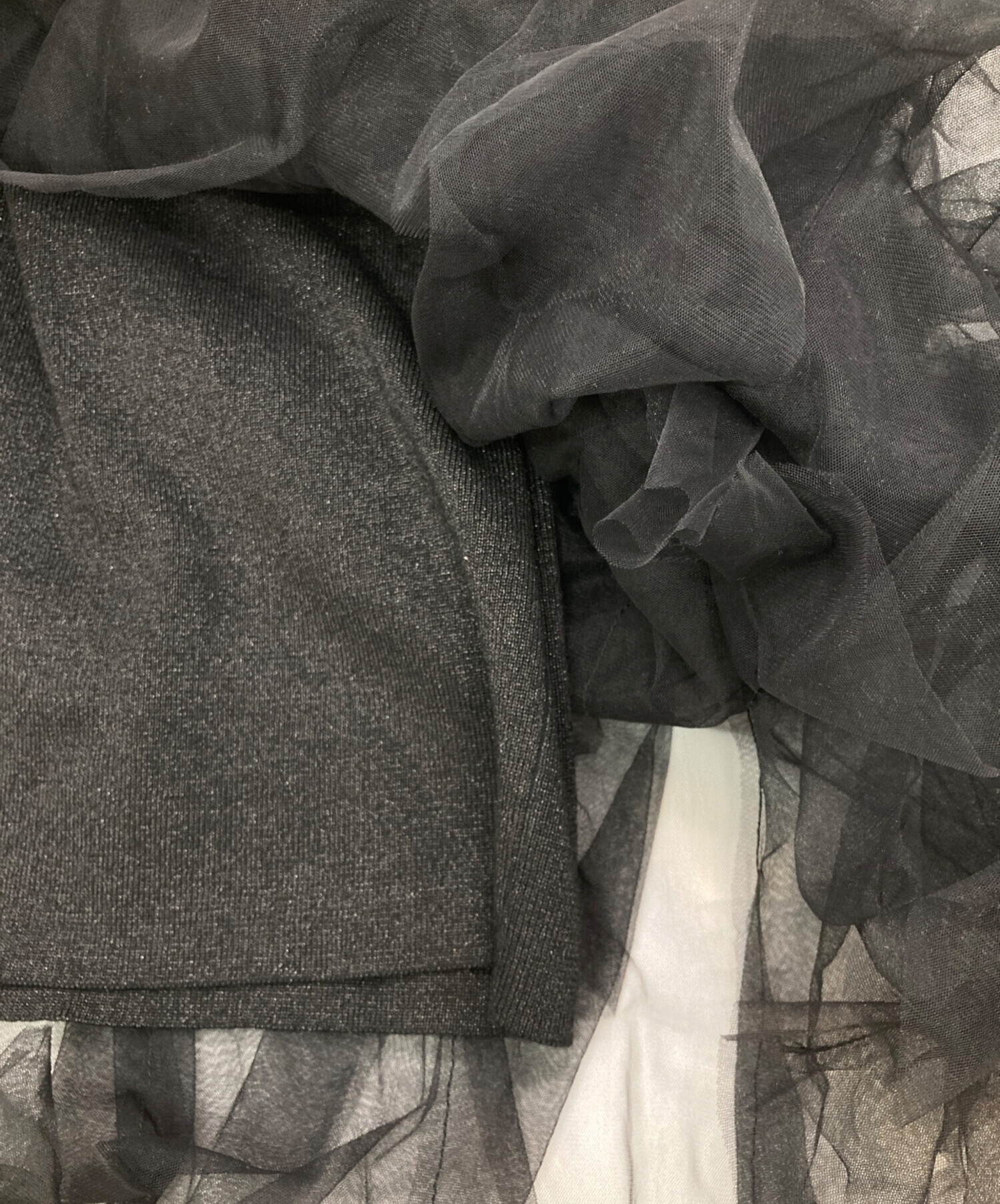 中古・古着通販】riu (リウ) Tulle raffle docking knit dress