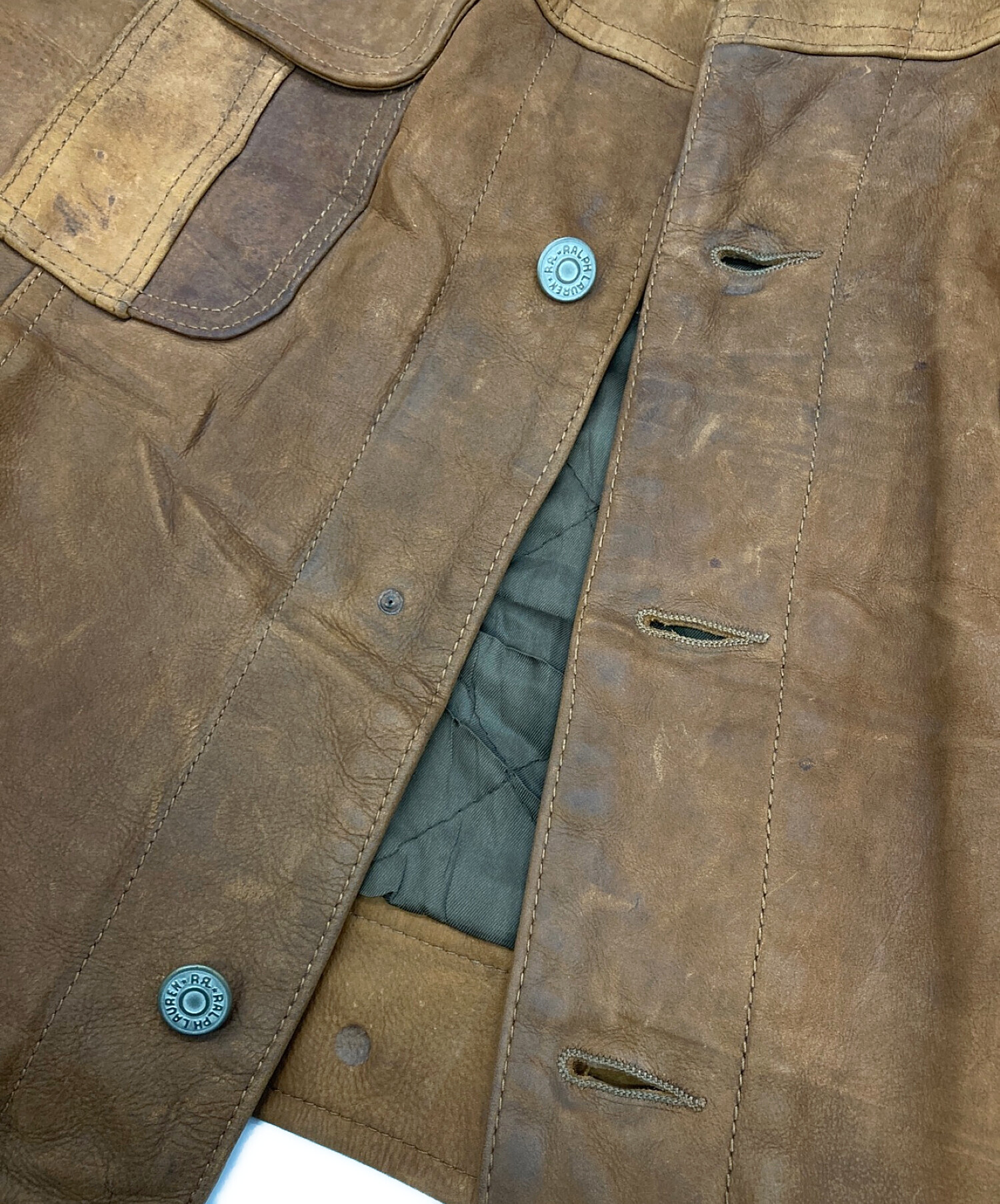 中古・古着通販】RRL (ダブルアールエル) レザートラッカージャケット