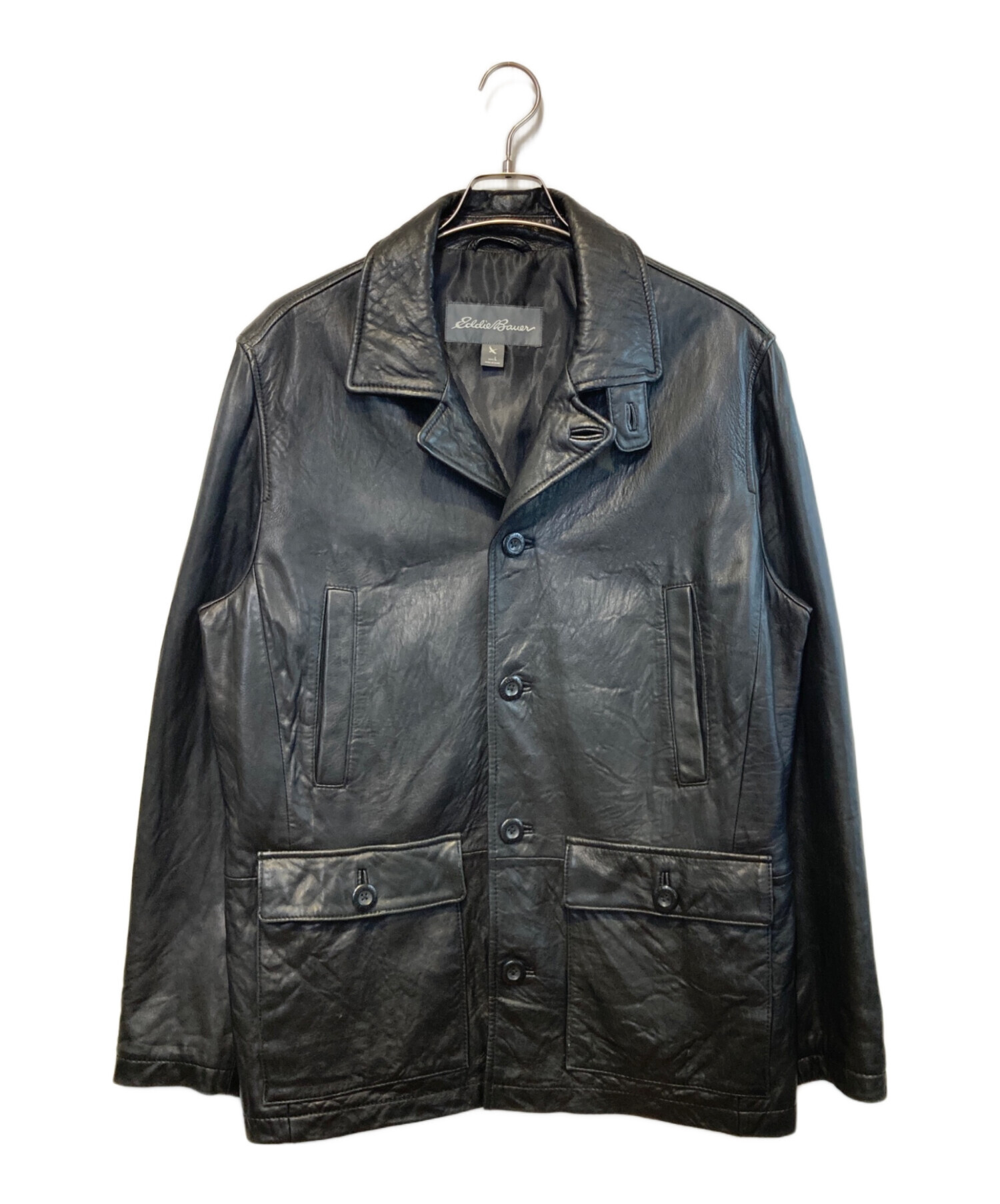 中古・古着通販】Eddie Bauer (エディーバウアー) レザーカーコート