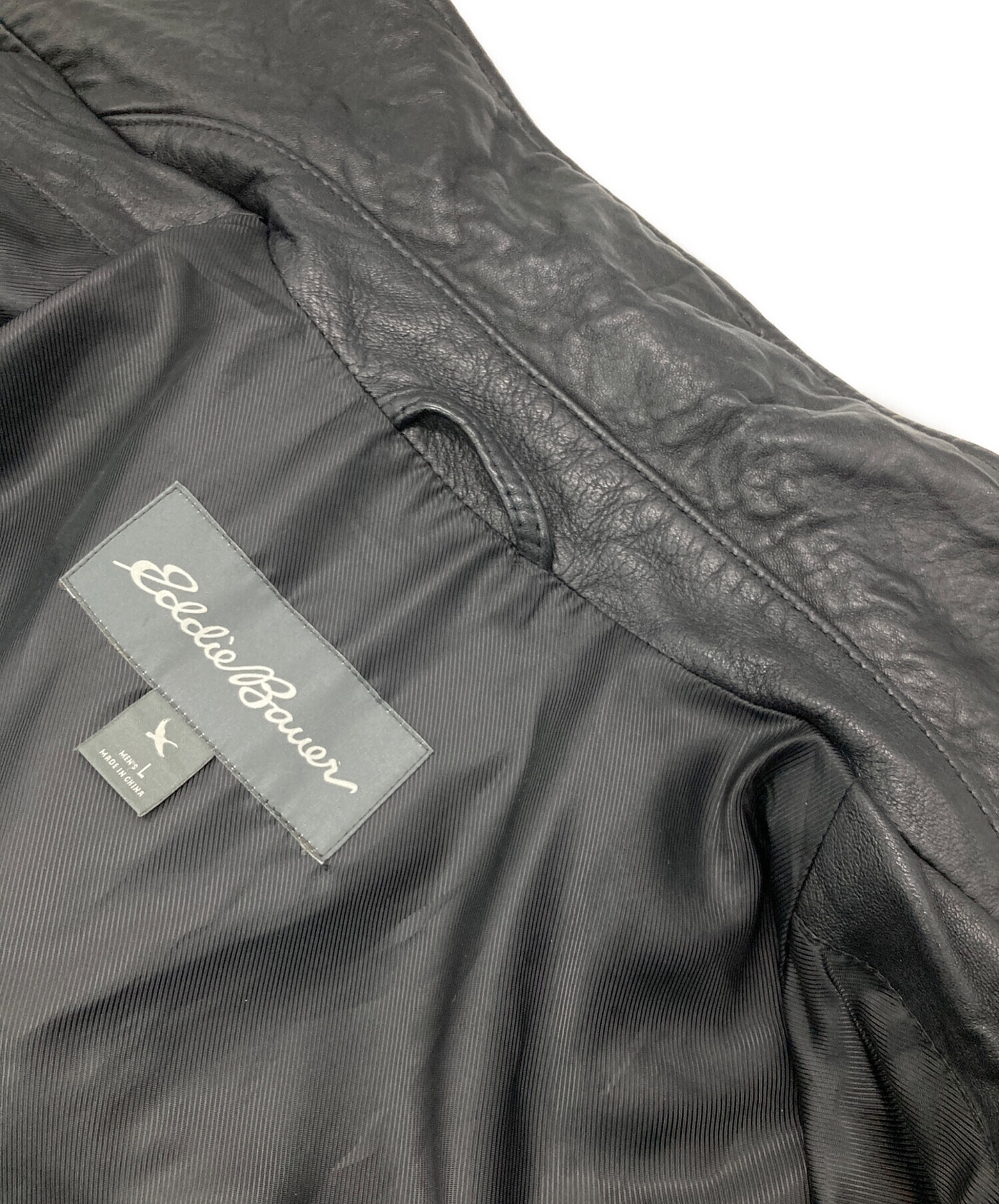 中古・古着通販】Eddie Bauer (エディーバウアー) レザーカーコート