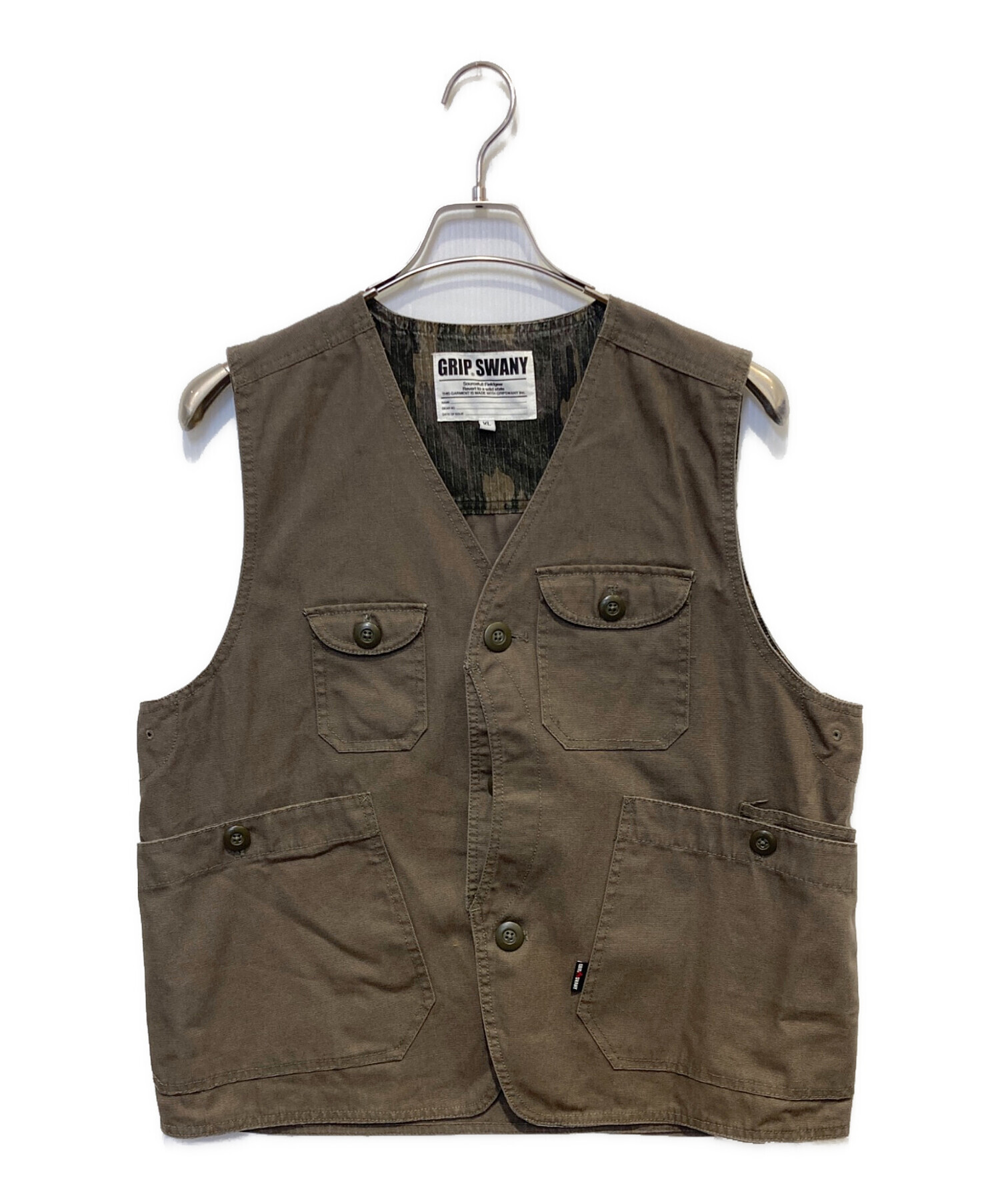 GRIP SWANY カーキ ベスト 中古・古着通販】GRIP SWANY (グリップスワニー) FIREPROOF WORK VEST