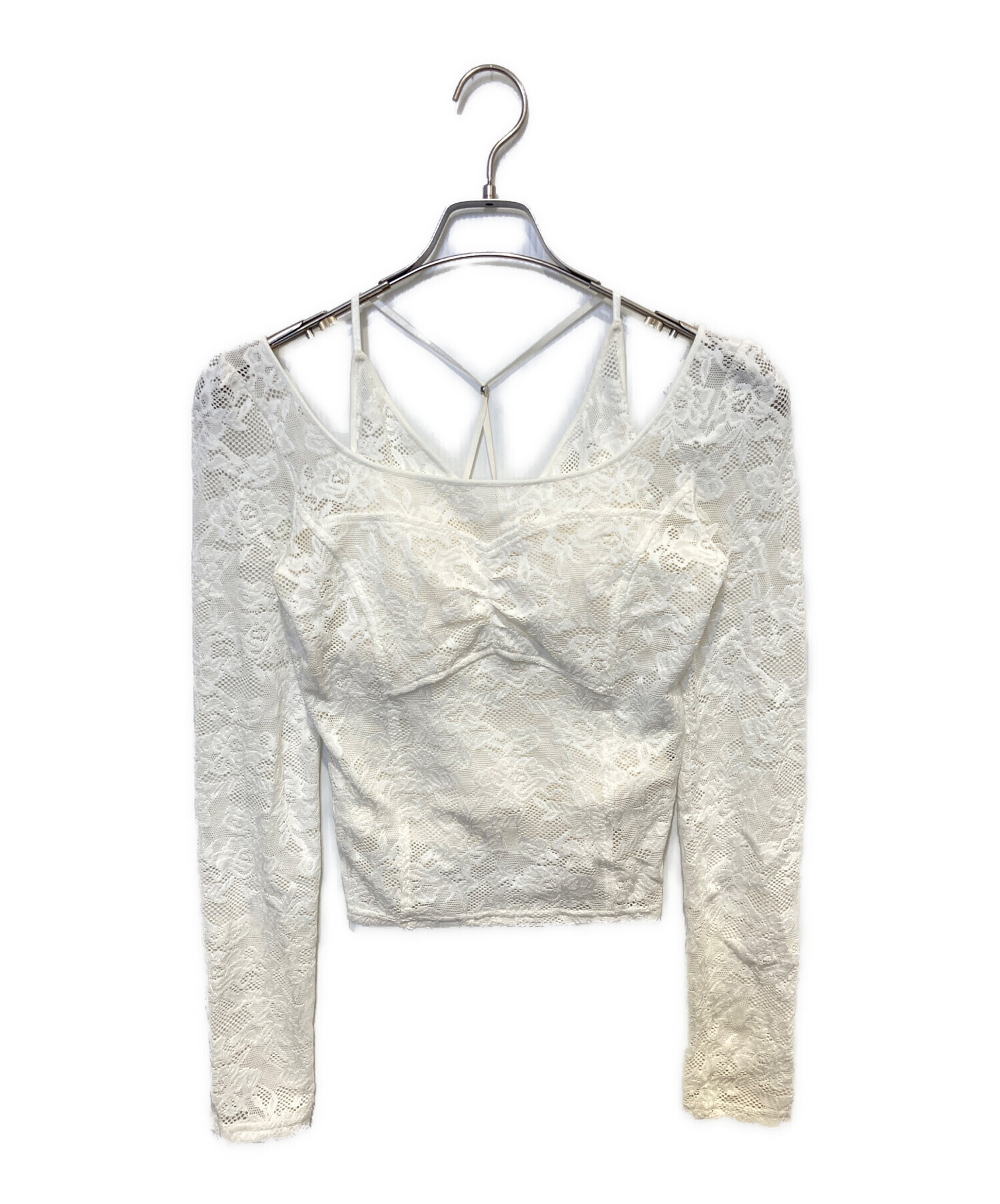 SNIDEL Chacott スナイデル レース柄編みプルオーバー WHT 白 中古・古着通販】Snidel (スナイデル) Chacott (チャコット) レース柄