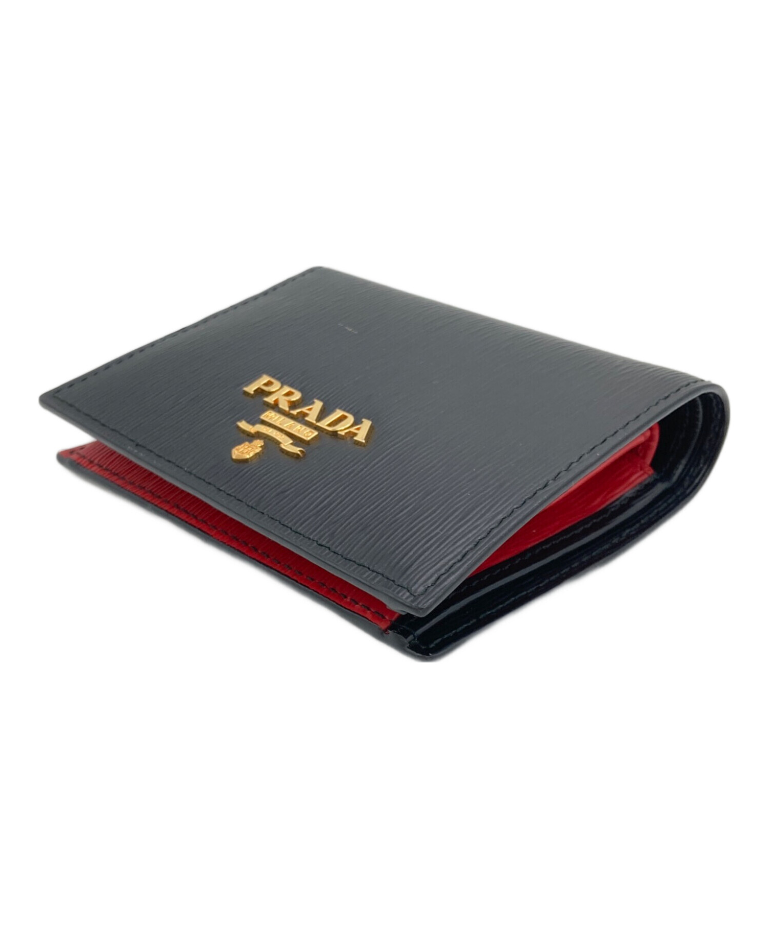 プラダPRADAヴェッテロムーブコンパクトウォレットレッド系 PRADA プラダ ヴィッテロムーブ レザー コンパクトウォレット レッド 赤