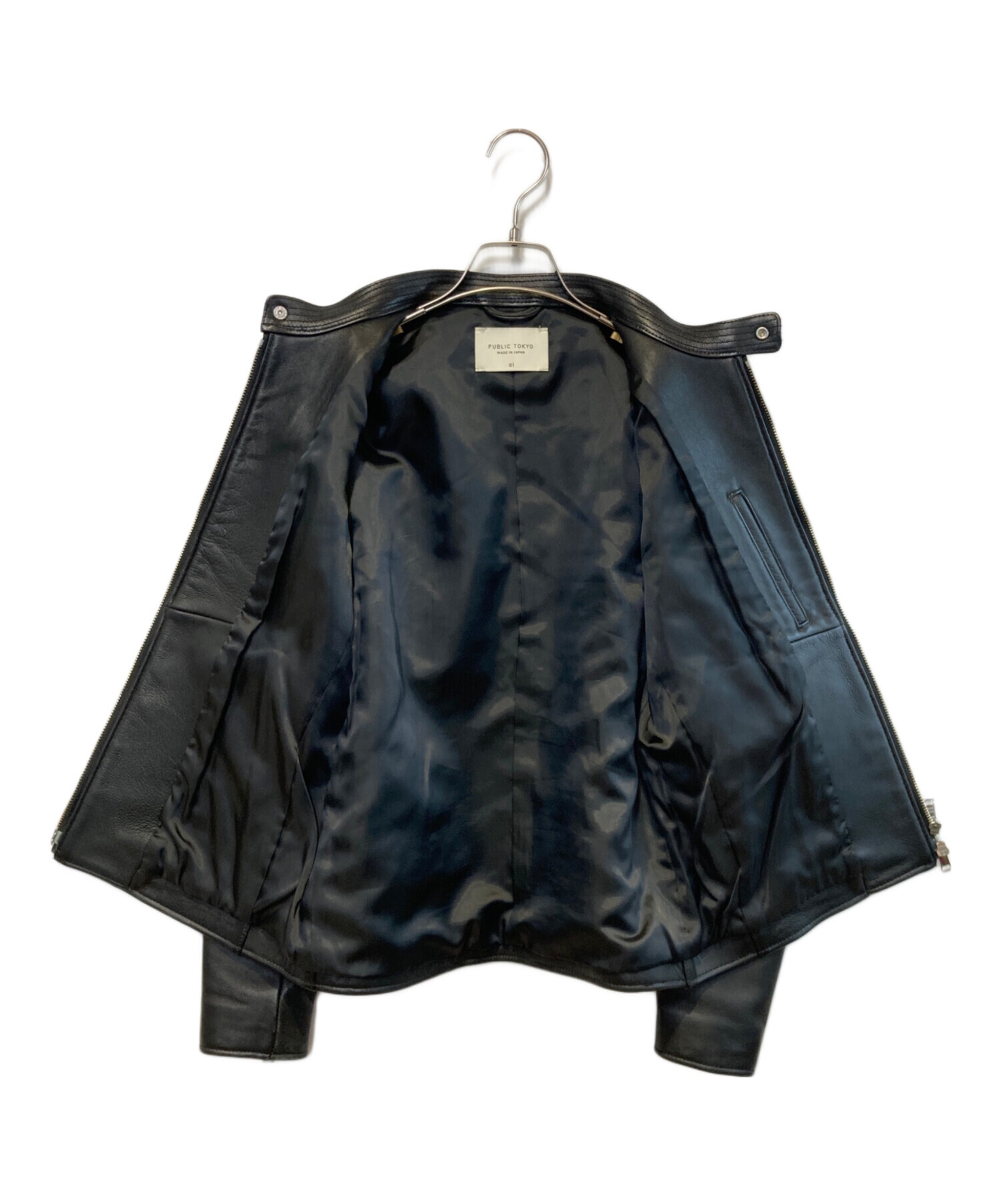 PUBLIC TOKYO ブラックレザーシングルライダース PUBLIC TOKYO ブラックレザーシングルライダース | ヤマダウェブコム