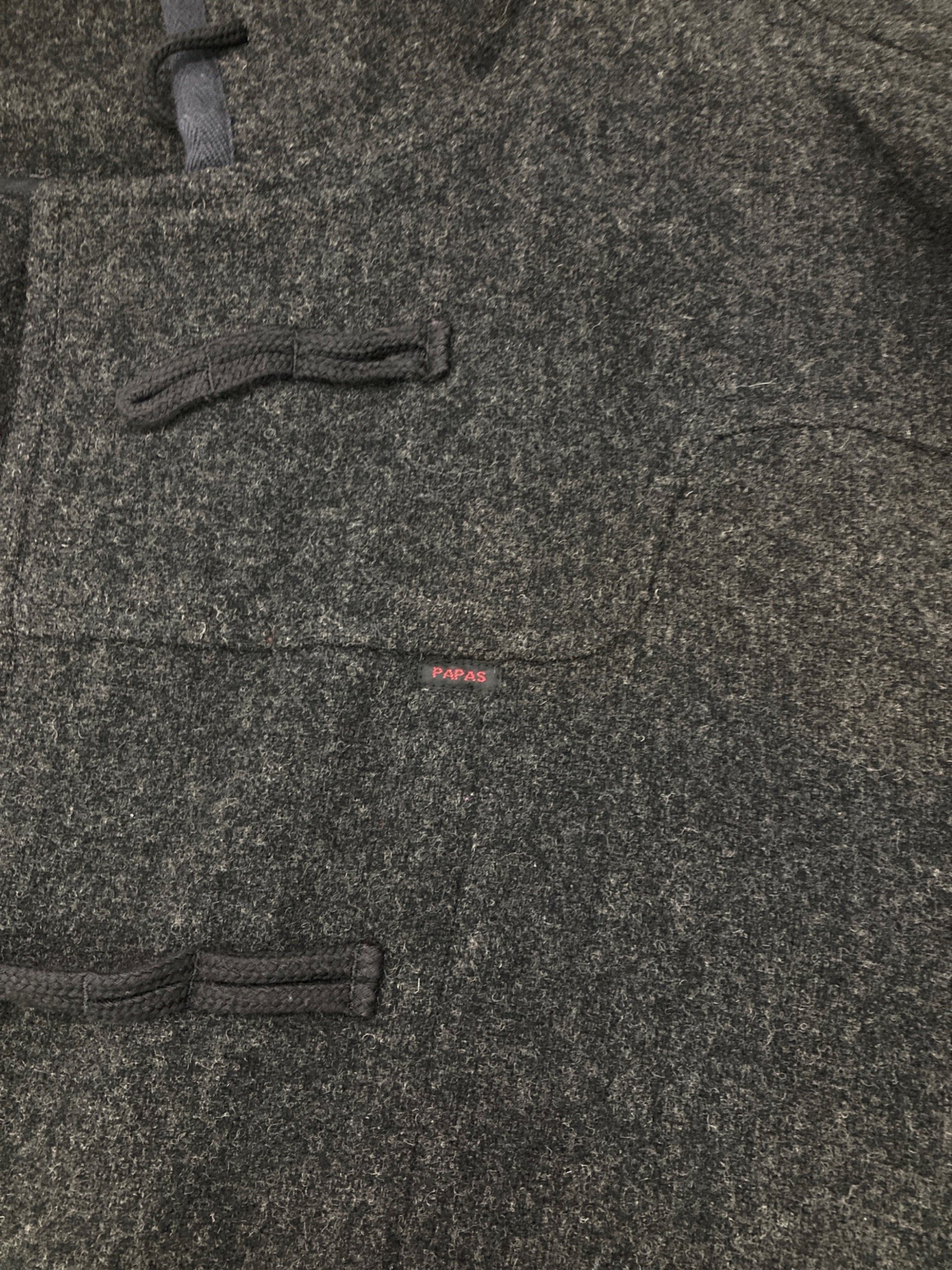 中古・古着通販】PAPAS (パパス) ウールダッフルコート グレー サイズ