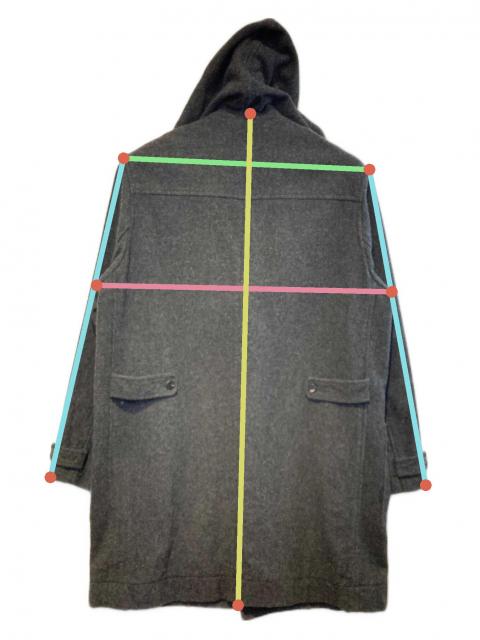 中古・古着通販】PAPAS (パパス) ウールダッフルコート グレー サイズ