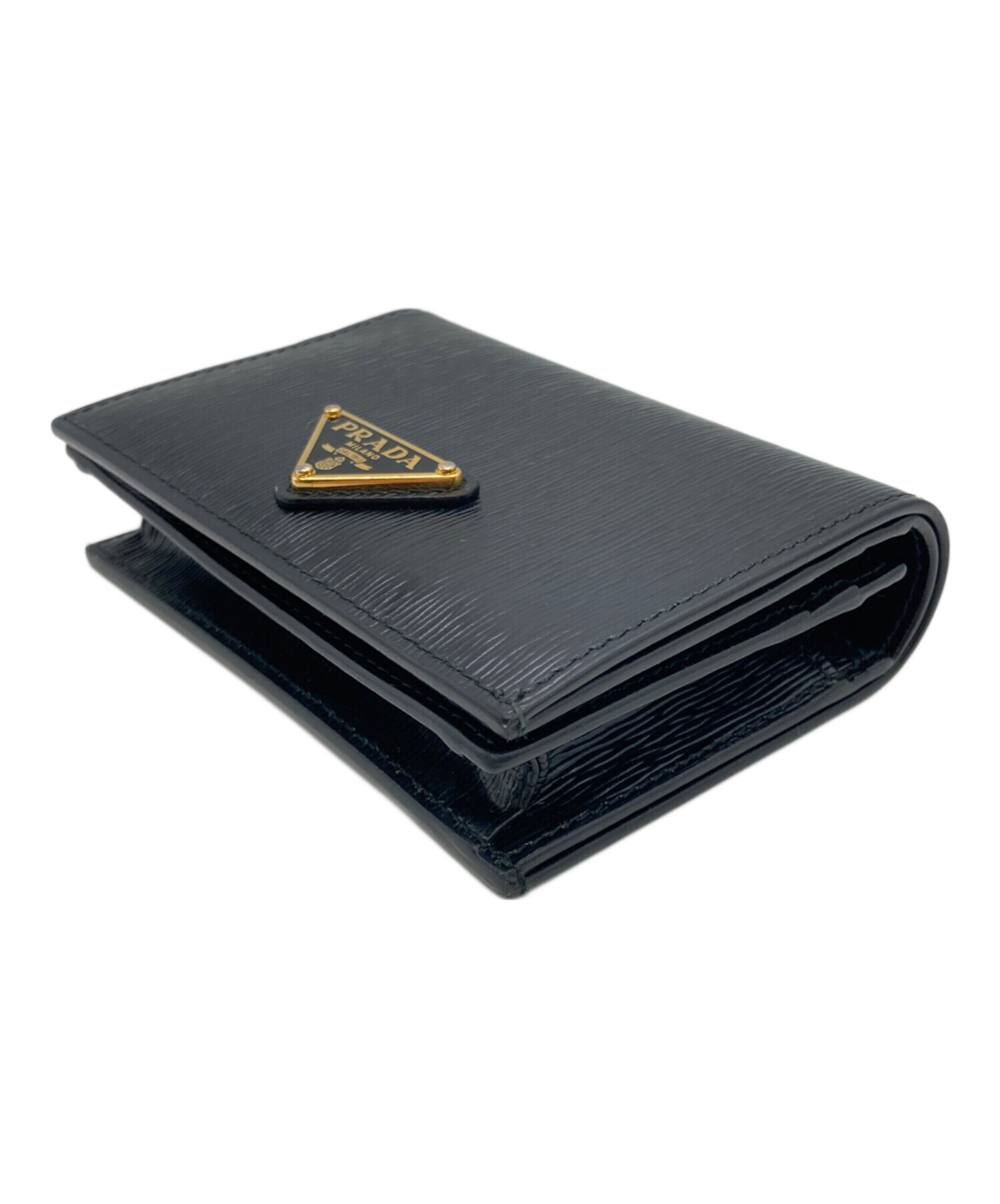 中古・古着通販】PRADA (プラダ) コンパクトウォレット ブラック