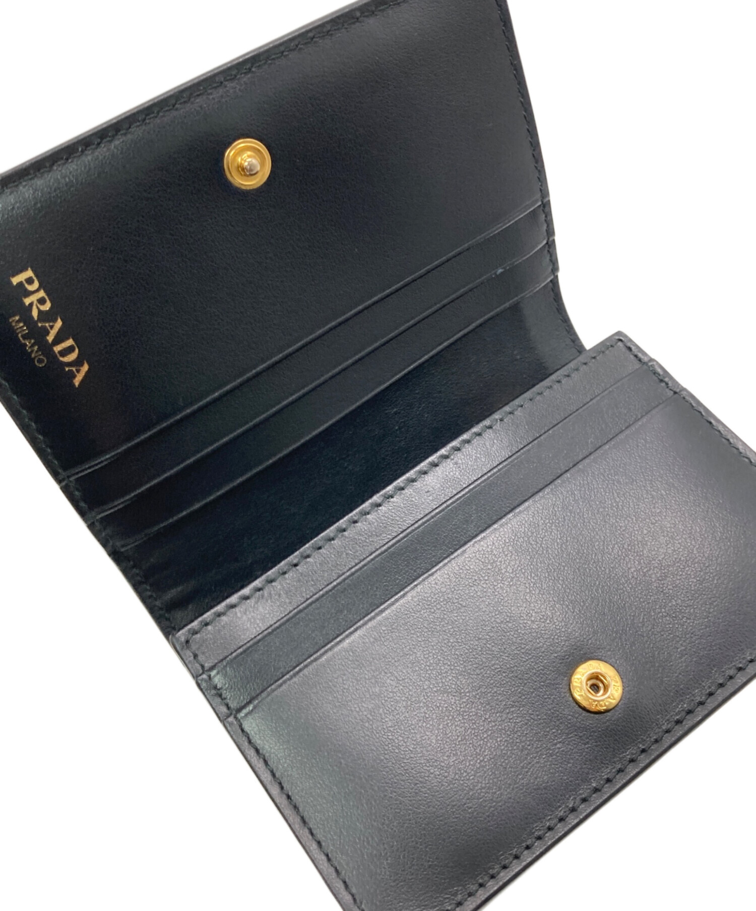 中古・古着通販】PRADA (プラダ) コンパクトウォレット ブラック
