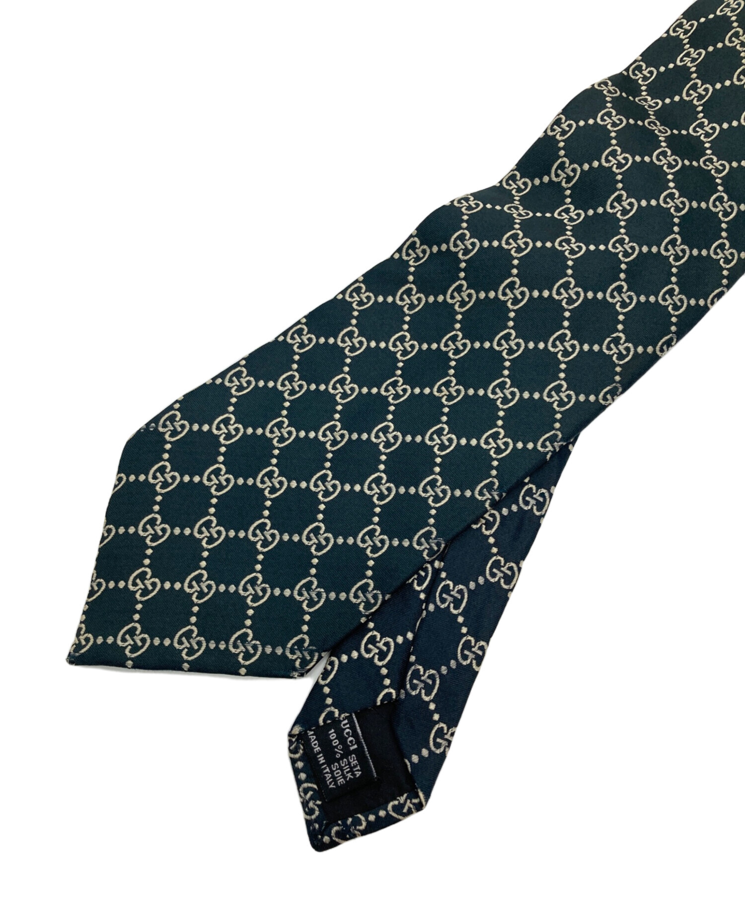 新品未使用タグ付き グッチ ネクタイ GG柄 ブラック シルク100％ 現行品 中古・古着通販】GUCCI (グッチ) GGパターンシルクネクタイ ブラック