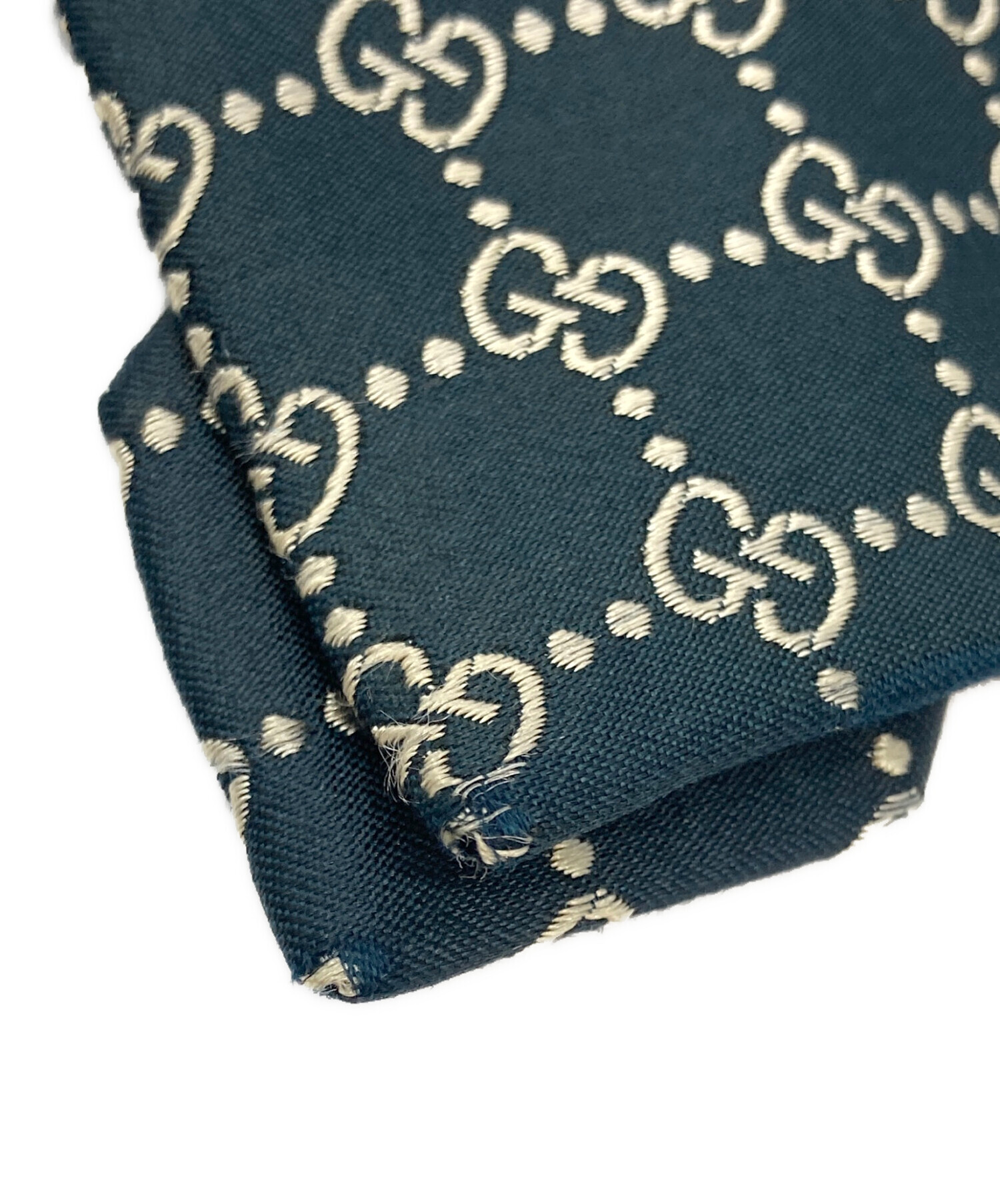 中古・古着通販】GUCCI (グッチ) GGパターンシルクネクタイ ブラック