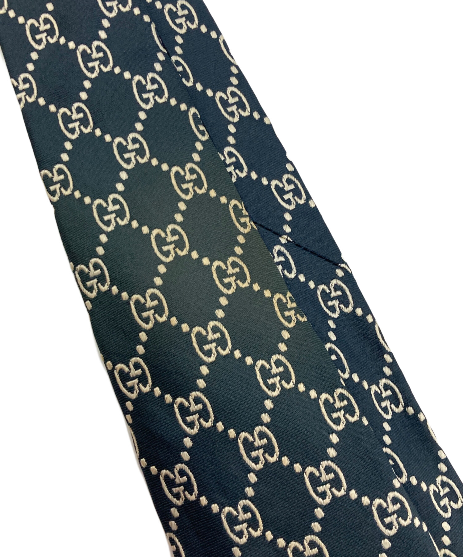 中古・古着通販】GUCCI (グッチ) GGパターンシルクネクタイ ブラック