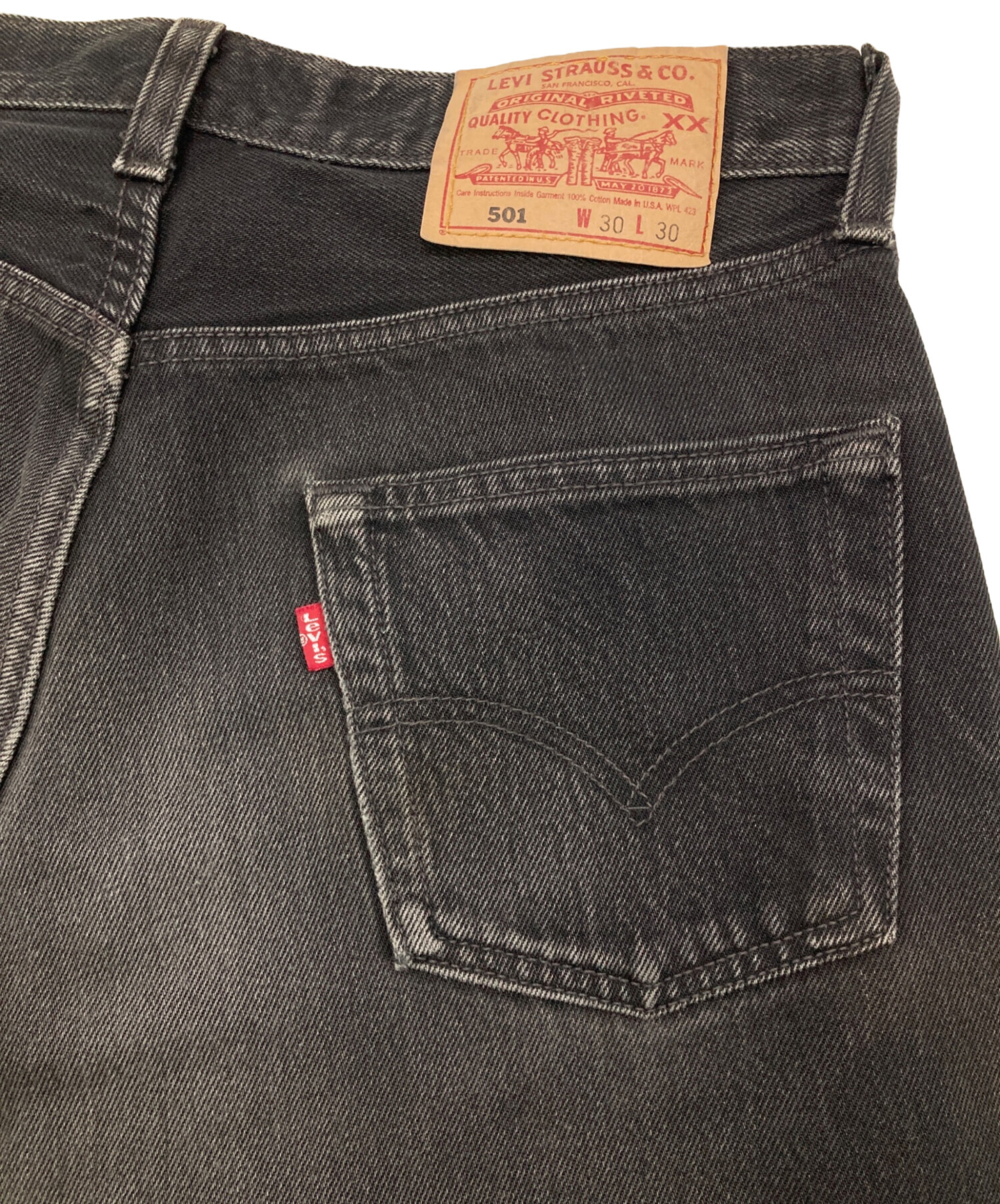 中古・古着通販】LEVI'S (リーバイス) 後染め501デニムパンツ ブラック