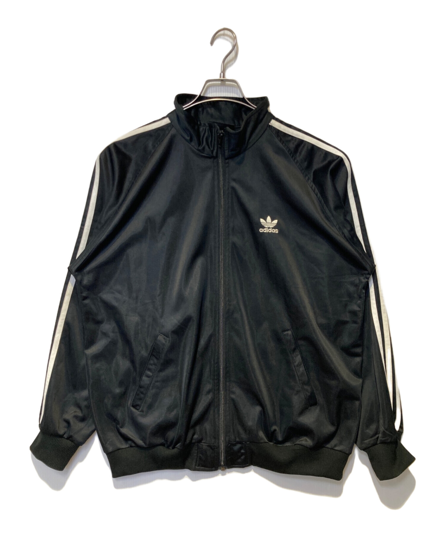 アディダス adidas トラックジャケット 刺繡ロゴ 古着 レディース L 黒 中古・古着通販】adidas (アディダス) ［古着］トラックジャケット