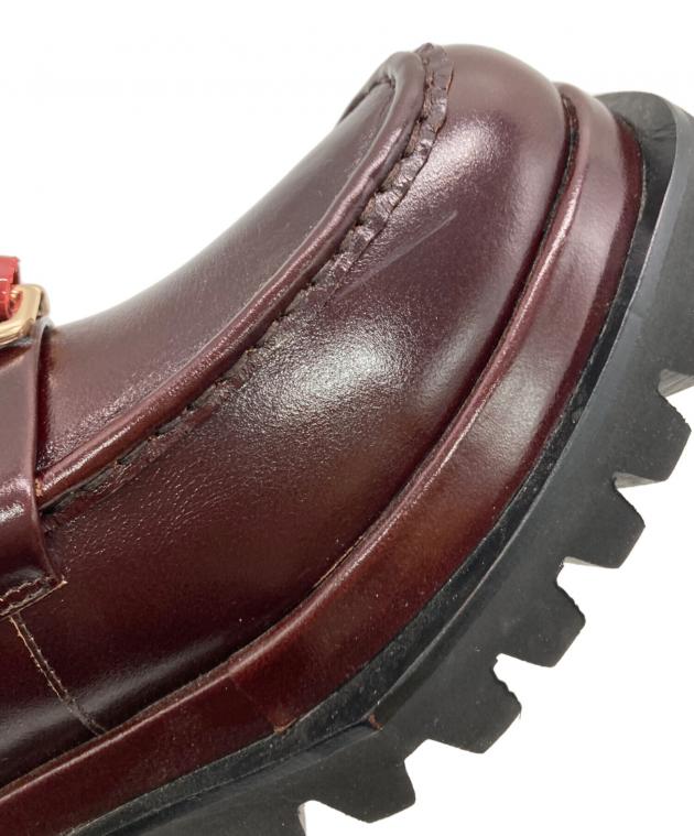 中古・古着通販】MANA (マナ) ダブルフックローファー ブラウン サイズ