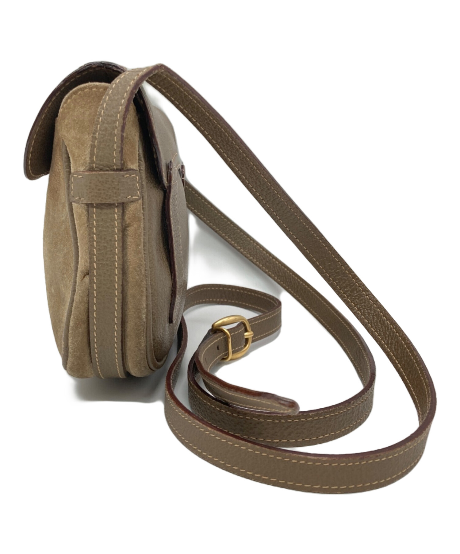 中古・古着通販】GUCCI (グッチ) スウェードレザーショルダーバッグ 