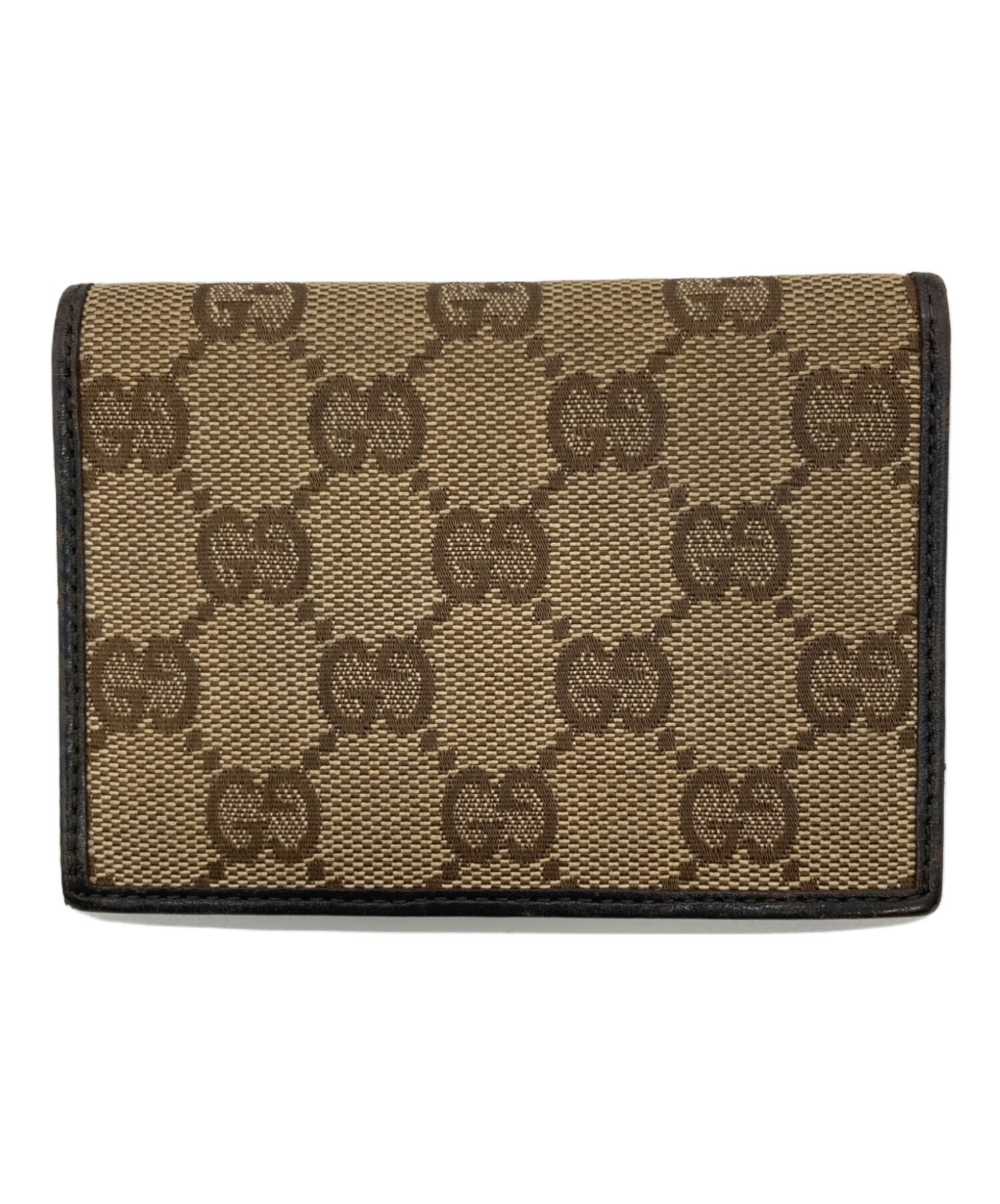 中古・古着通販】GUCCI (グッチ) GGキャンバスカードケース ブラウン