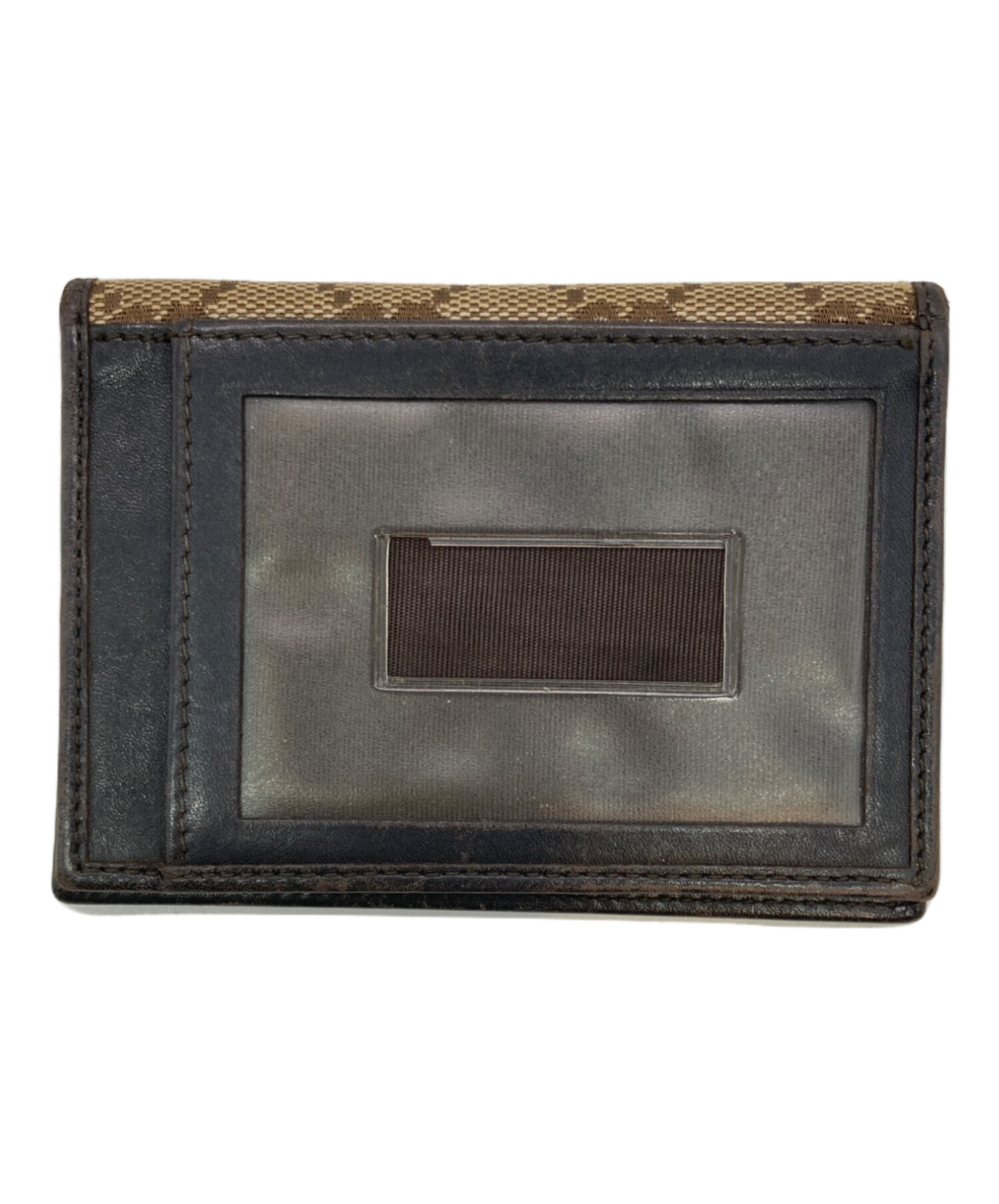 中古・古着通販】GUCCI (グッチ) GGキャンバスカードケース ブラウン