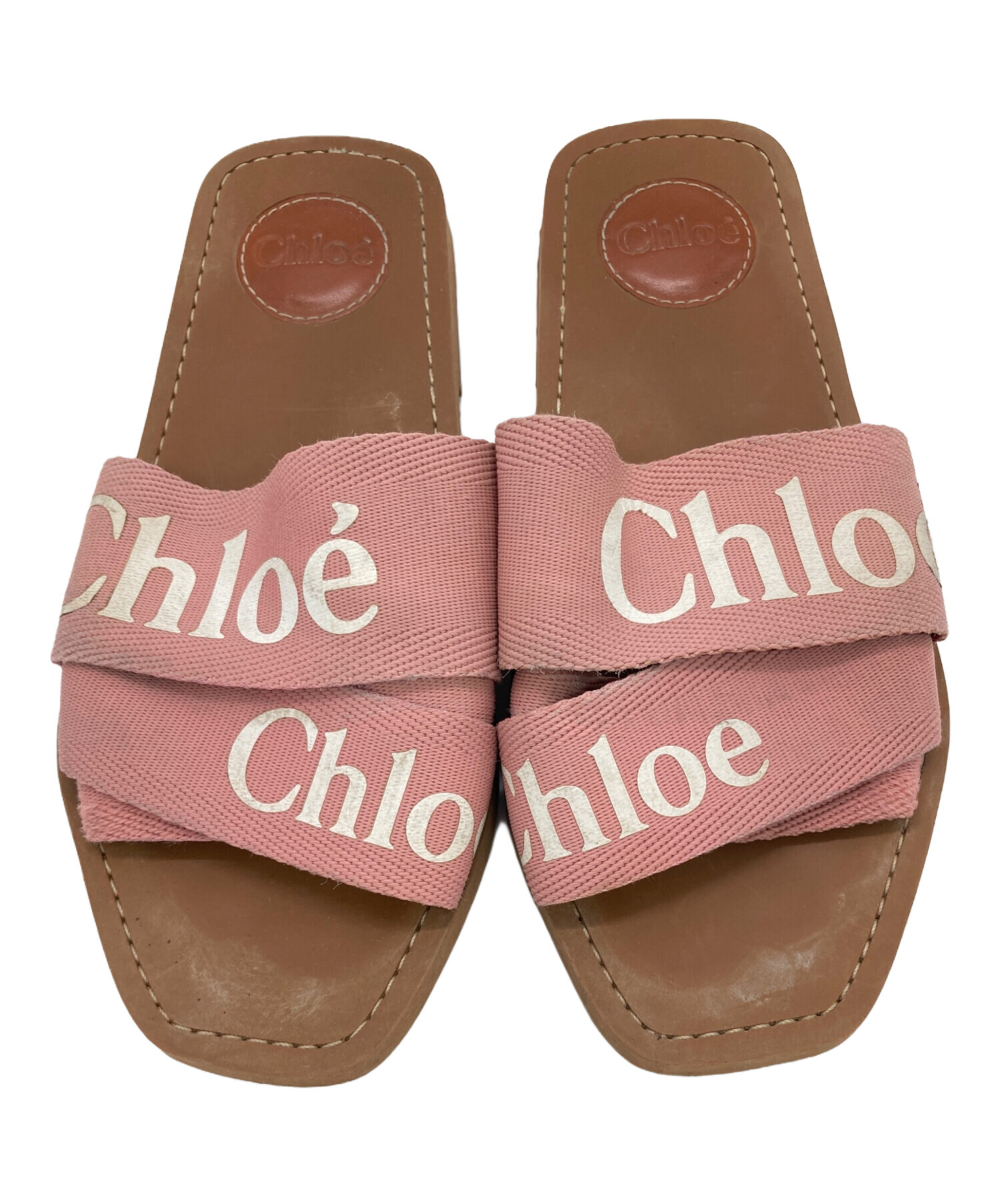 中古・古着通販】Chloe (クロエ) WOODYミュール ピンク×ブラウン