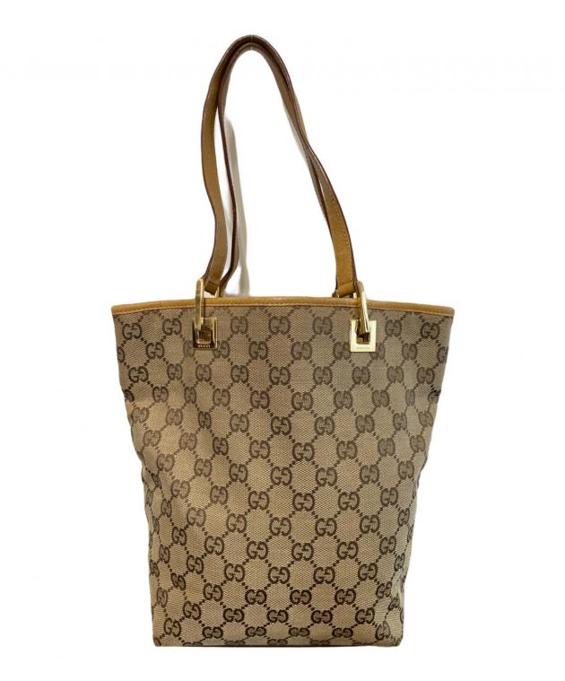 中古・古着通販】GUCCI (グッチ) GGキャンバストートバッグ ベージュ