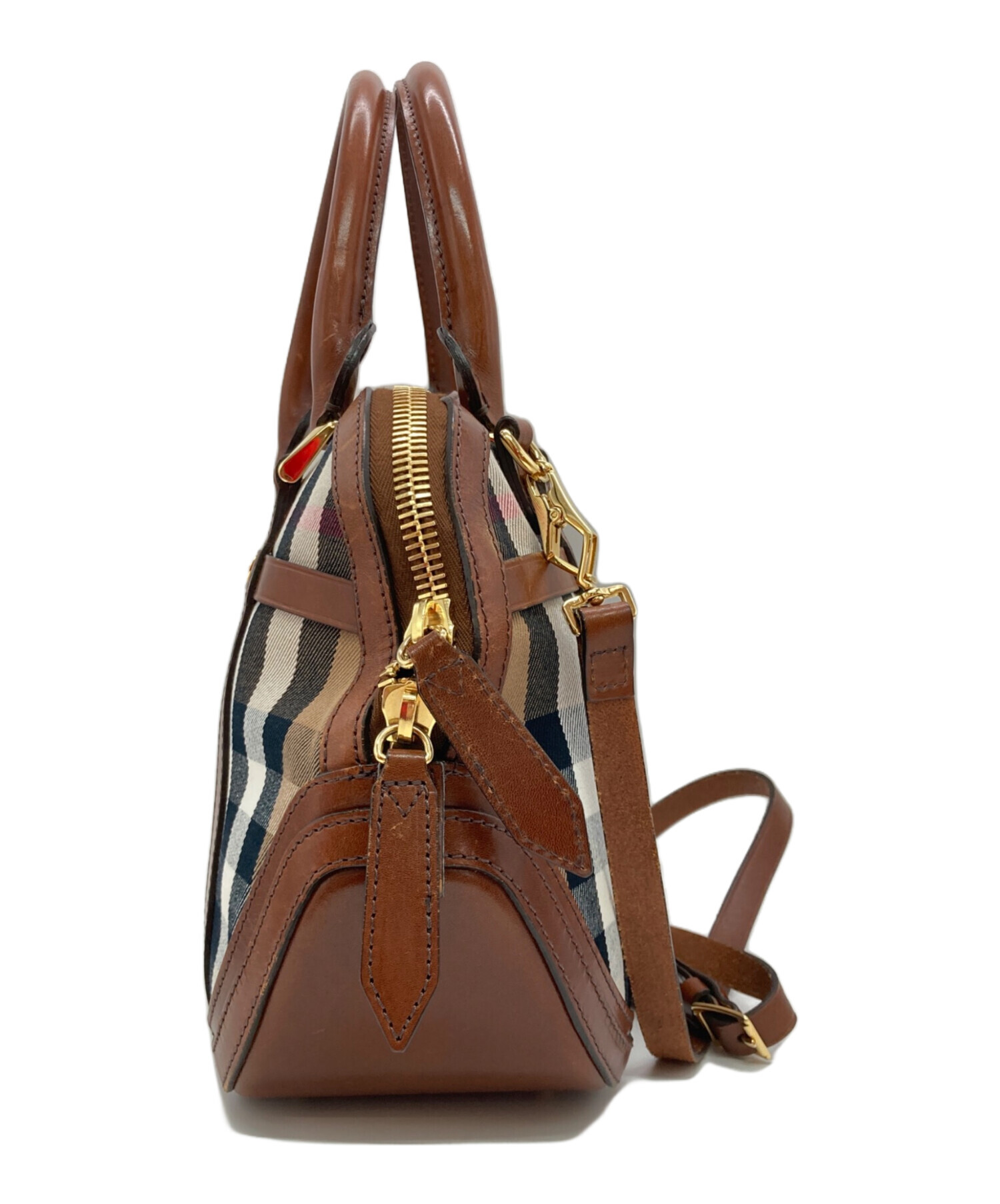 BURBERRY 2way コーディロイ ブラウン 茶色 牛革 ホースロゴ 【公式通販】