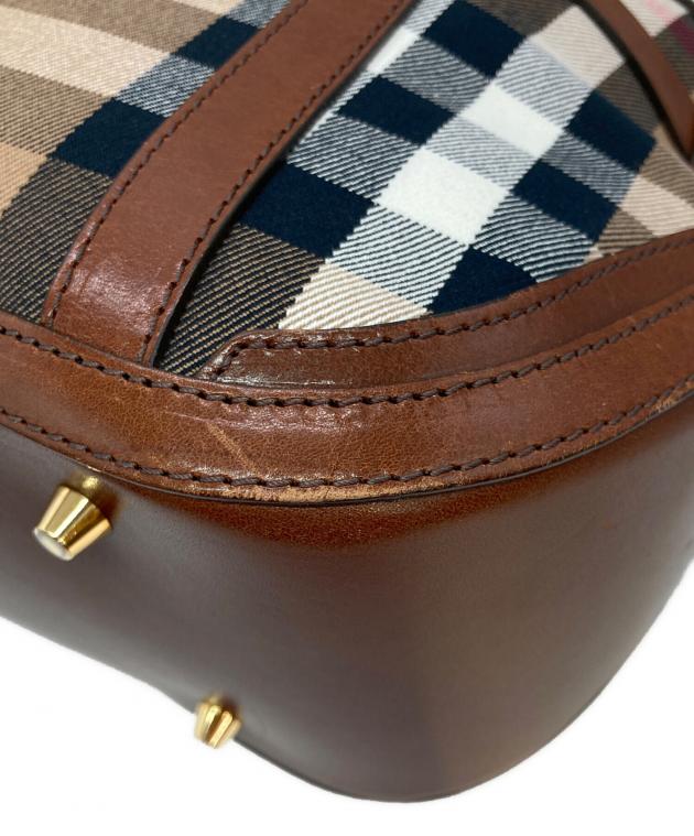 BURBERRY 2way コーディロイ ブラウン 茶色 牛革 ホースロゴ