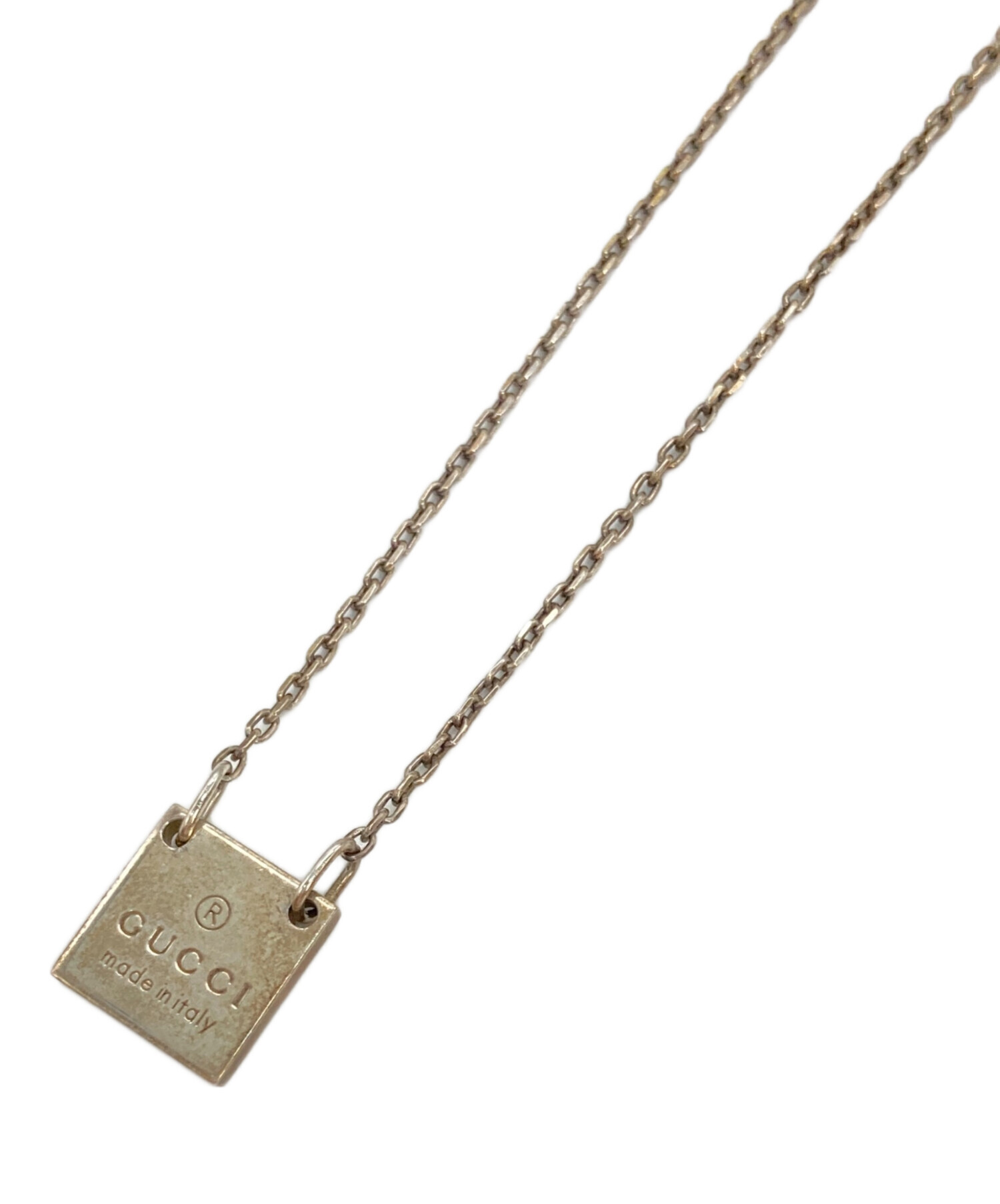中古・古着通販】GUCCI (グッチ) スクエアプレートネックレス