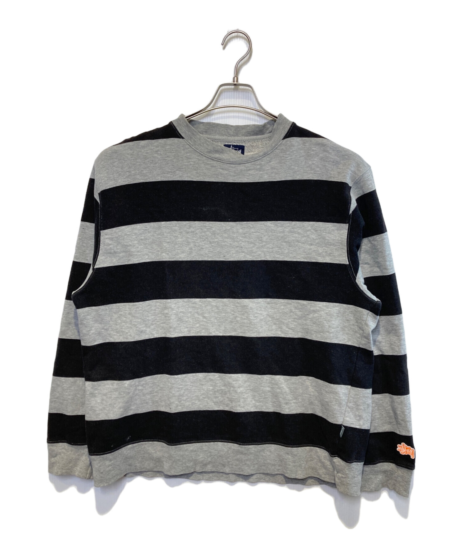 Old Stussy ボーダー スウェット　希少 中古・古着通販】stussy (ステューシー) ボーダースウェット ネイビー