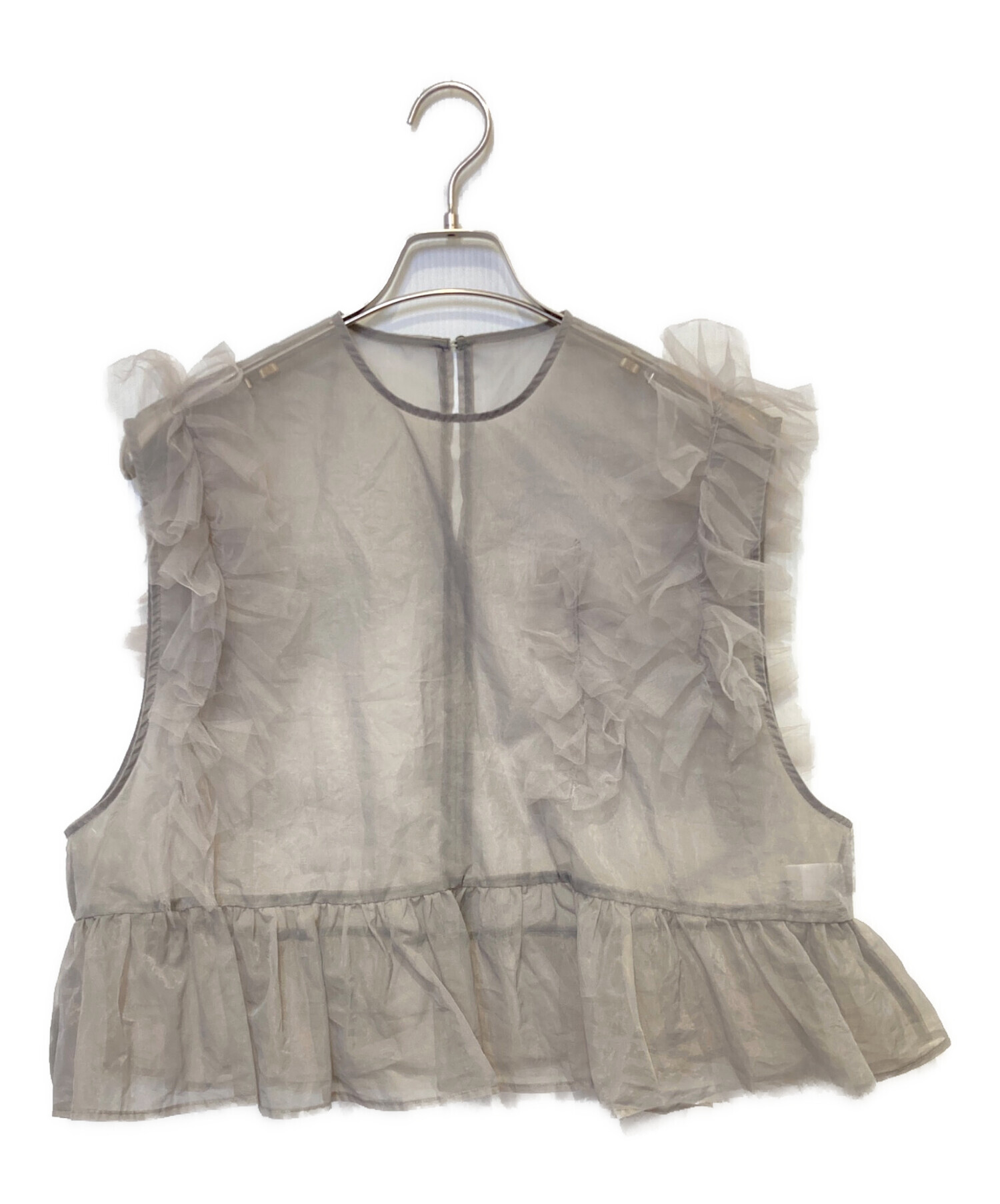 中古・古着通販】HeRIN.CYE (ヘリンドットサイ) Sheer many frill vest