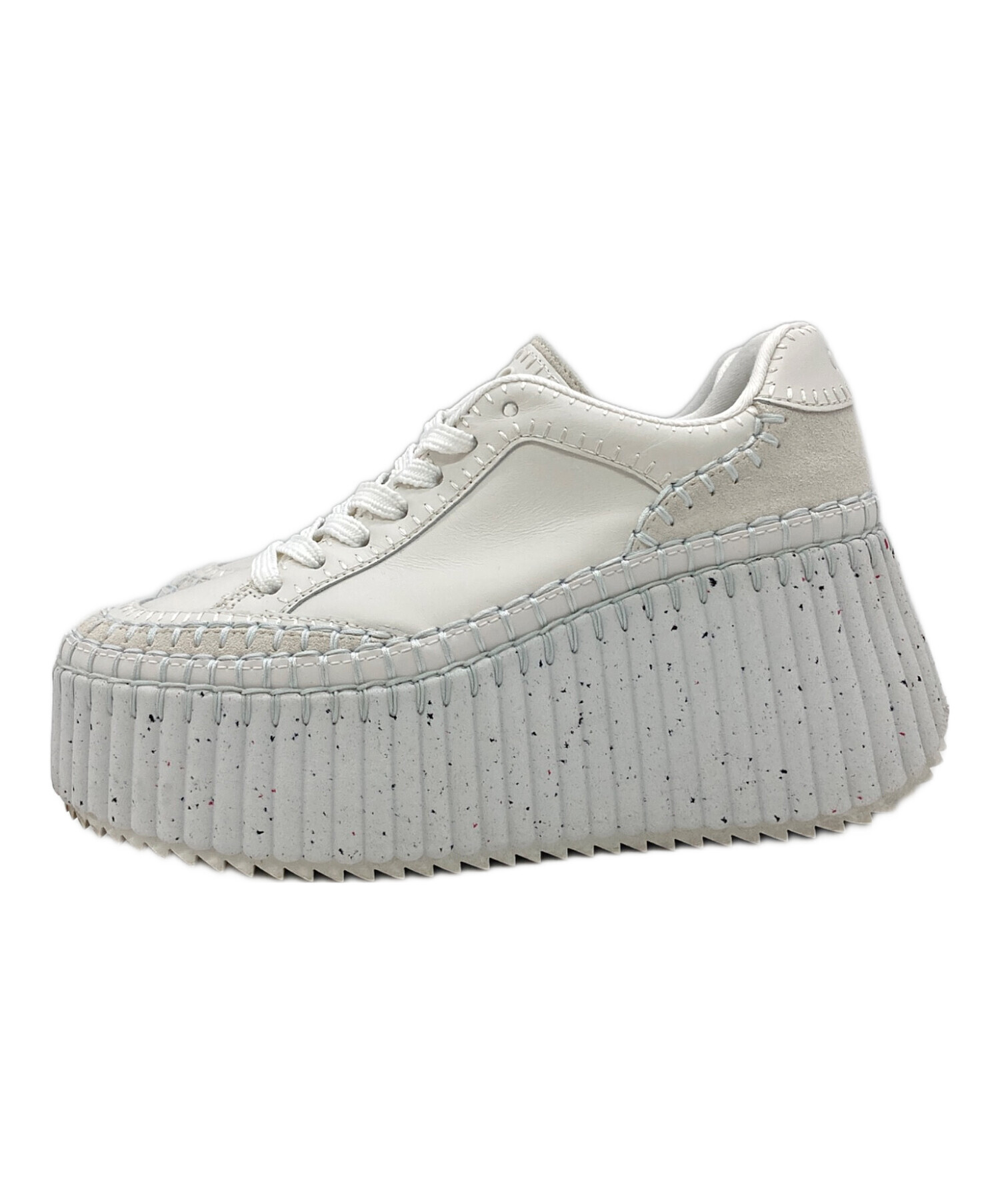 中古・古着通販】Chloe (クロエ) NAMAウェッジスニーカー ホワイト