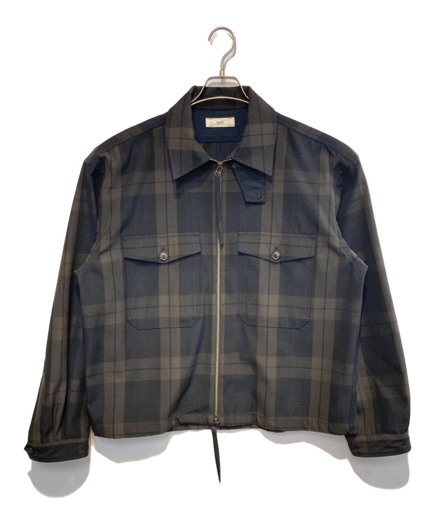 中古・古着通販】UNFIL (アンフィル) plaid wool gabardine full zip
