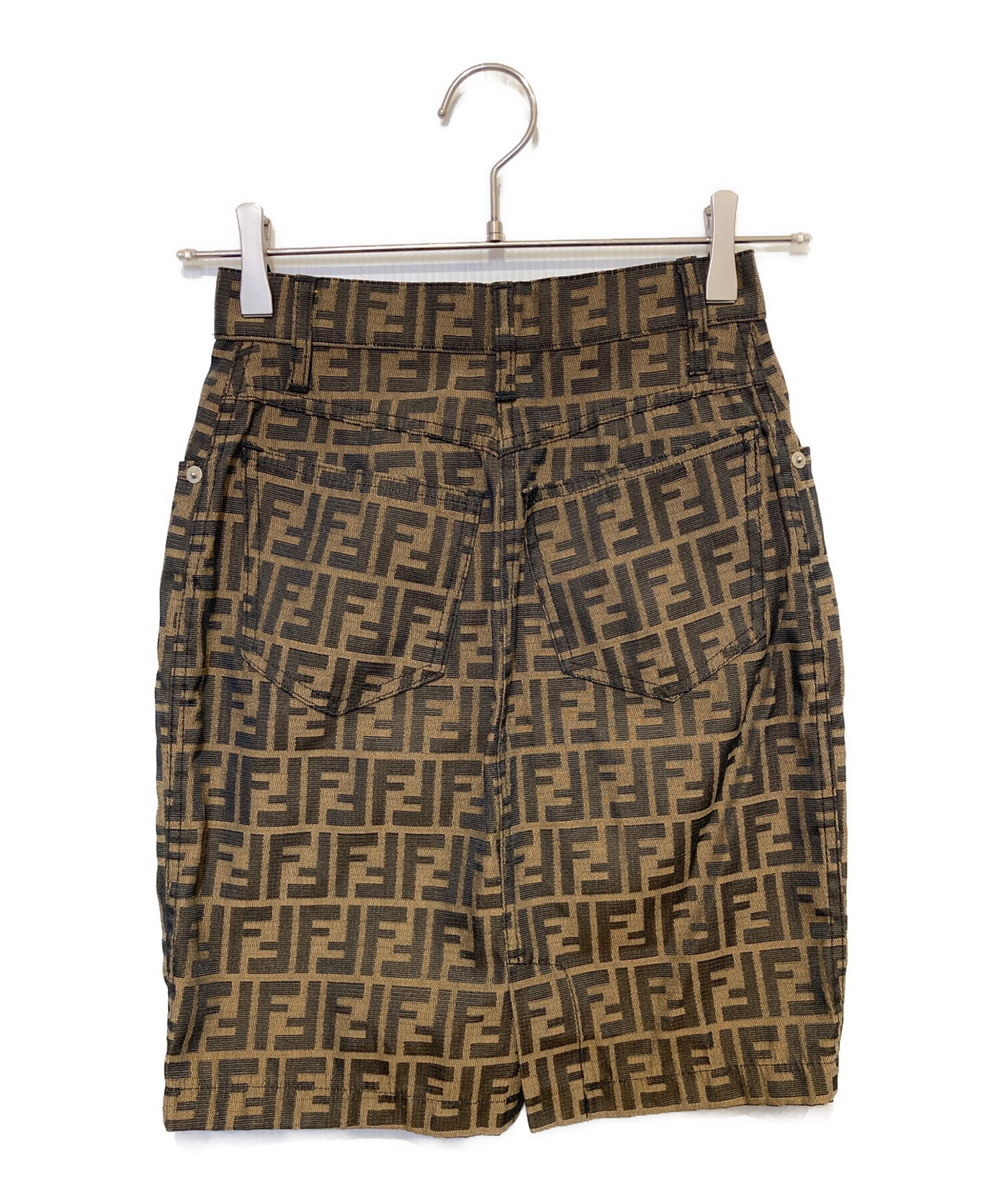 中古・古着通販】FENDI (フェンディ) ズッカ柄タイトスカート ブラウン