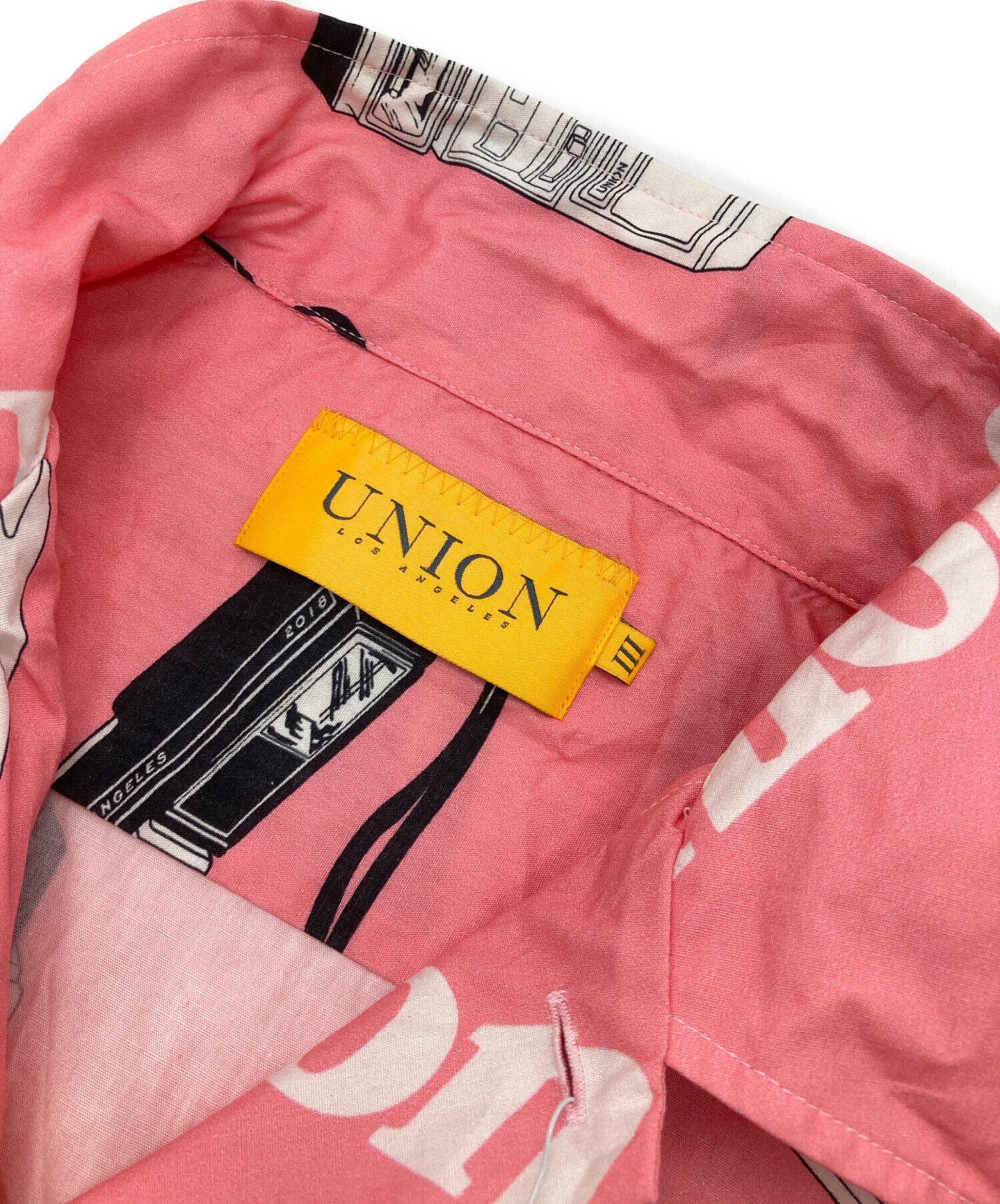 中古・古着通販】UNION (ユニオン) SNAPSHOT WOVEN S/S SHIRT ピンク 