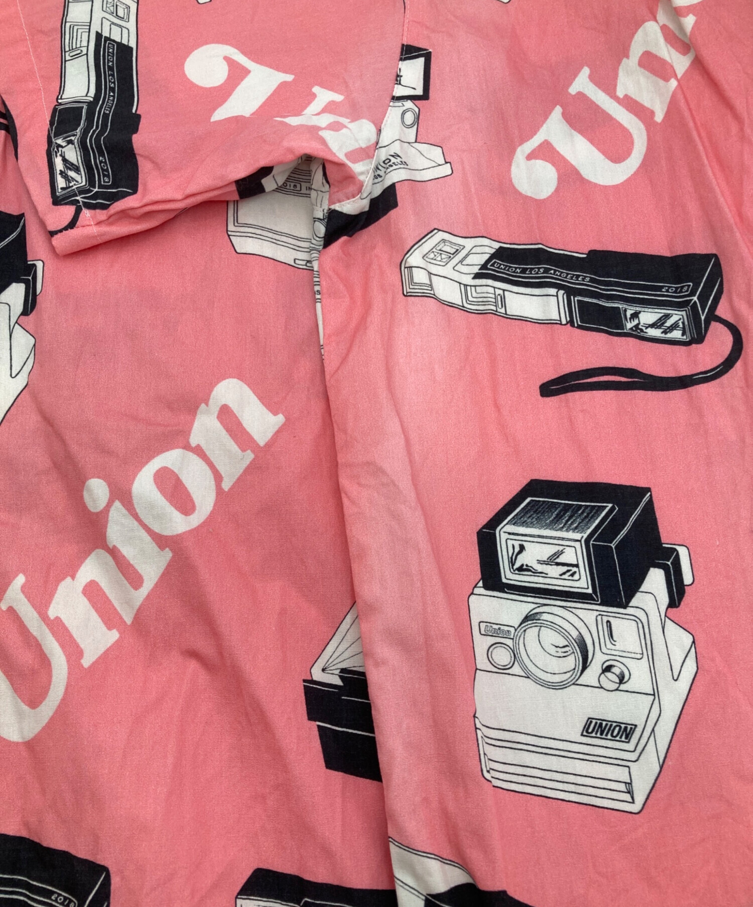 中古・古着通販】UNION (ユニオン) SNAPSHOT WOVEN S/S SHIRT ピンク 