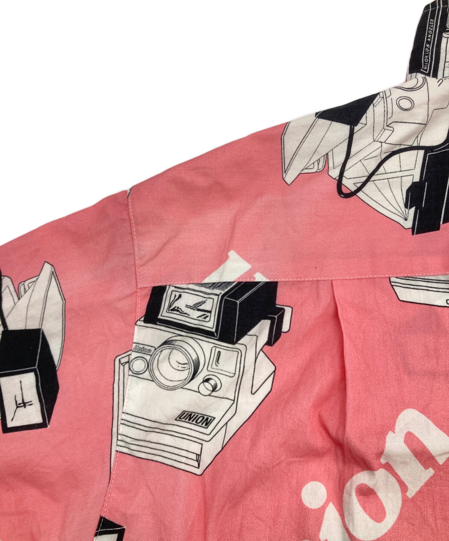 中古・古着通販】UNION (ユニオン) SNAPSHOT WOVEN S/S SHIRT ピンク 