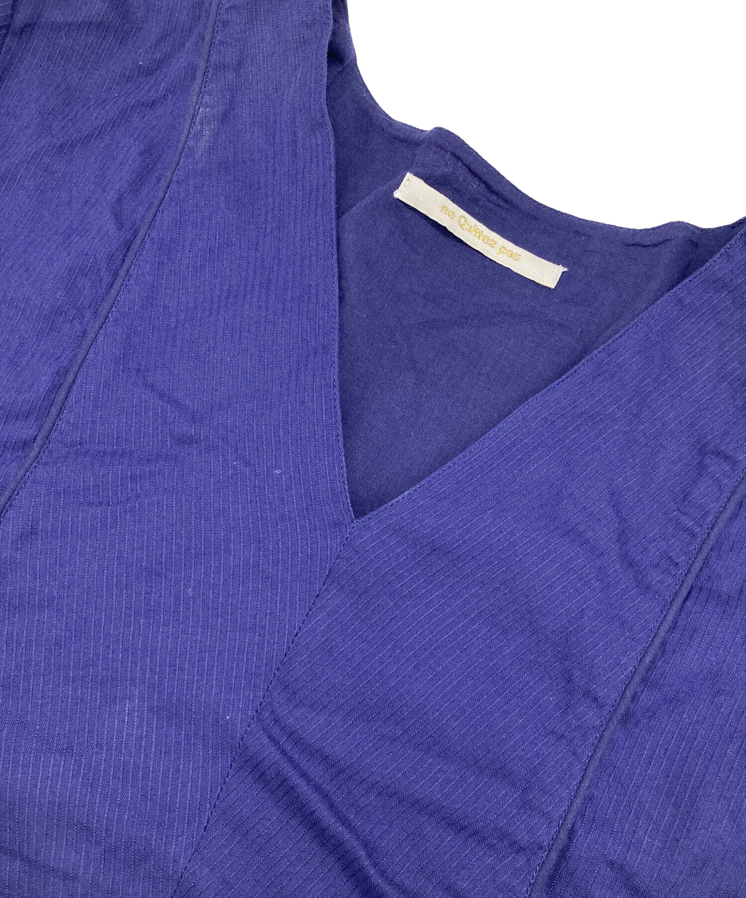 中古・古着通販】ne quittez pas (ヌキテパ) ドビー パネル Vネック