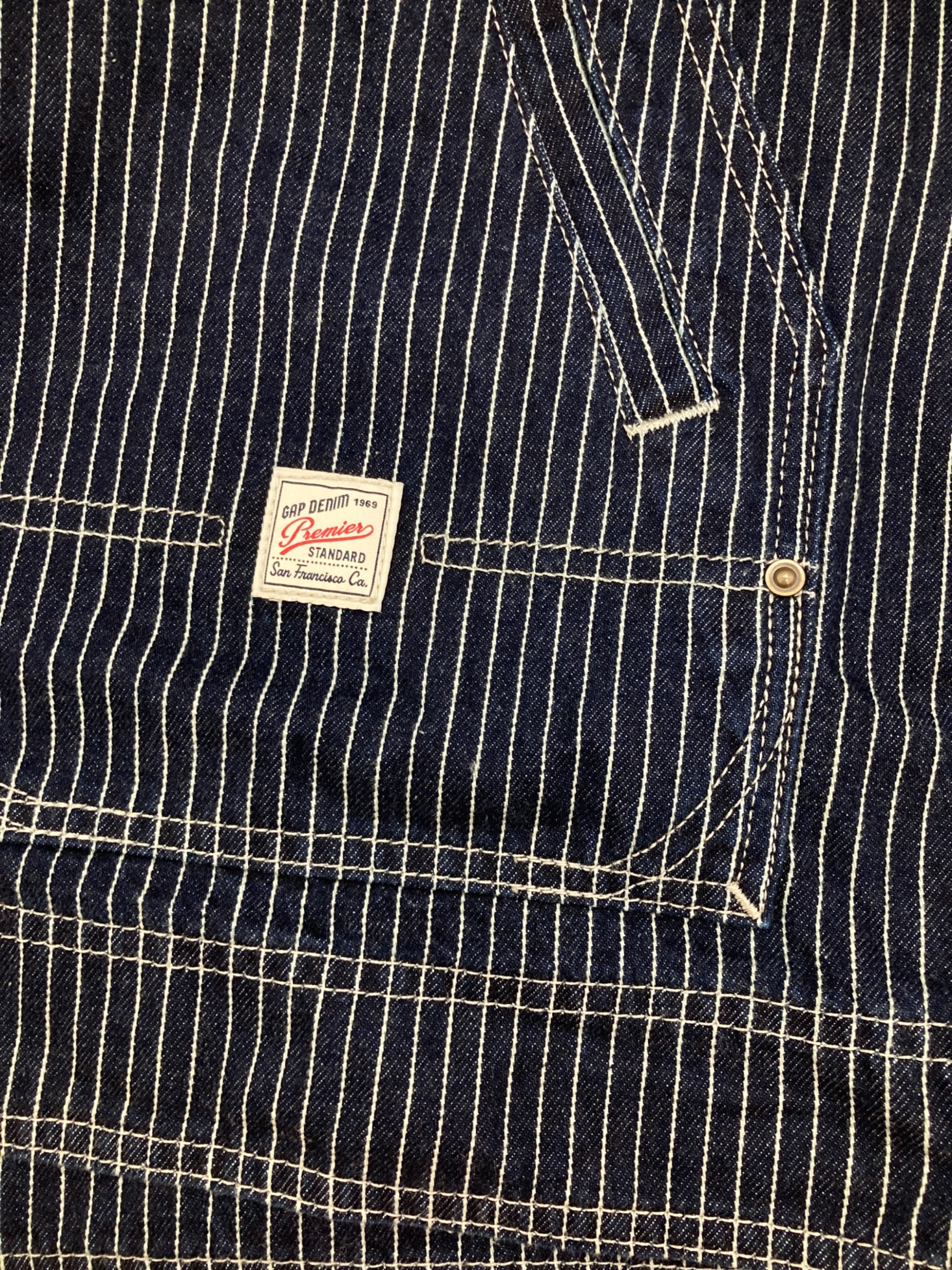 中古・古着通販】GAP (ギャップ) デニム ストライプ チョアジャケット 