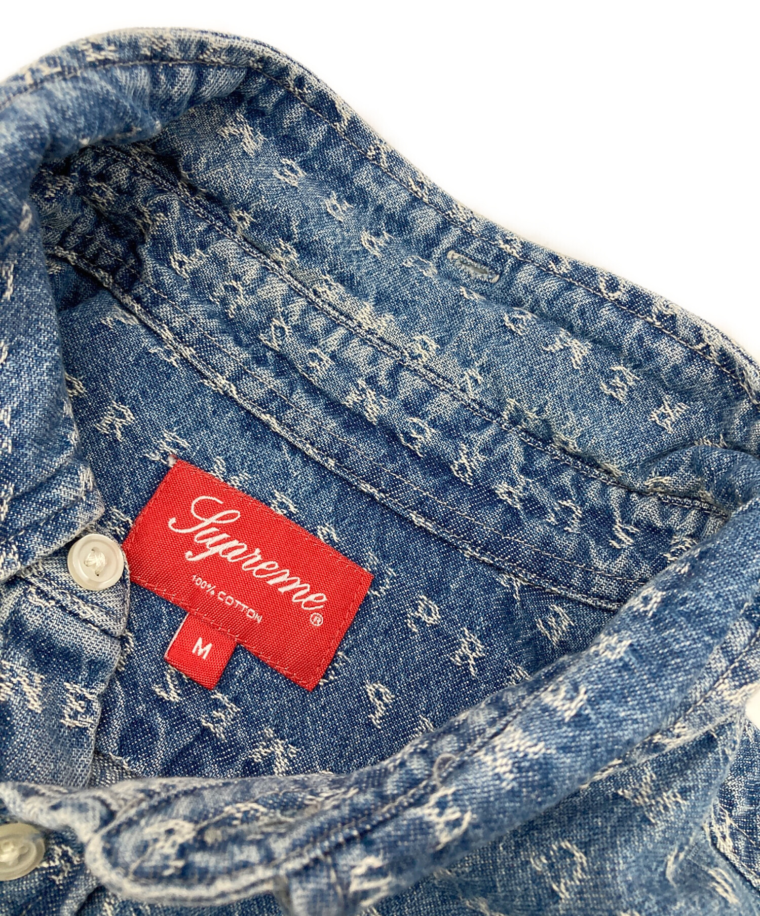 中古・古着通販】SUPREME (シュプリーム) JACQUARD LOGOS DENIM SHIRT